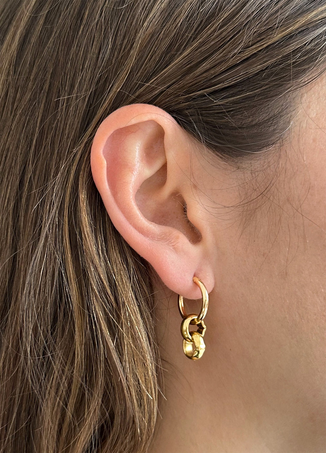 gold hoop earrings minimal infinity in brooklyn new york llayers