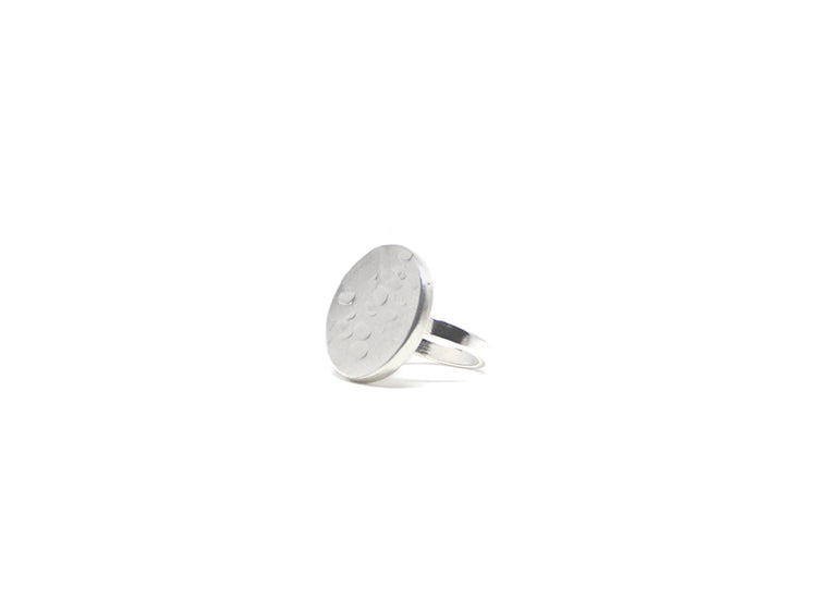 llayers men women signet silver moon hammered ring jewelry mercury handcrafted in Brooklyn New York by llayers