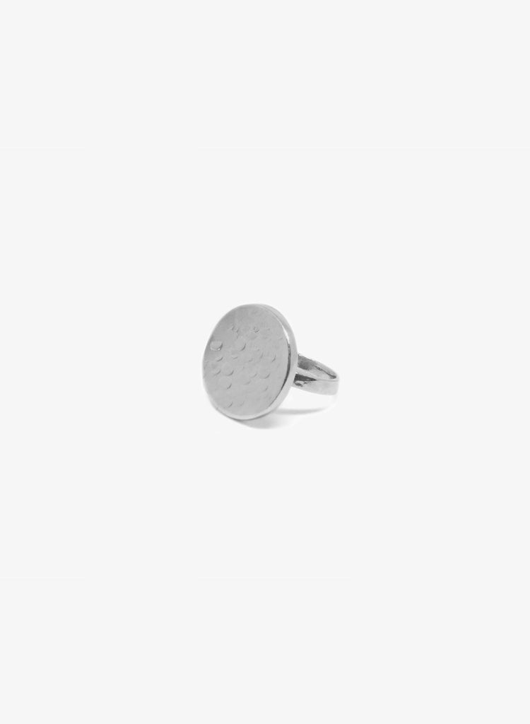 llayers men women signet silver moon hammered ring jewelry mercury handcrafted in Brooklyn New York by llayers