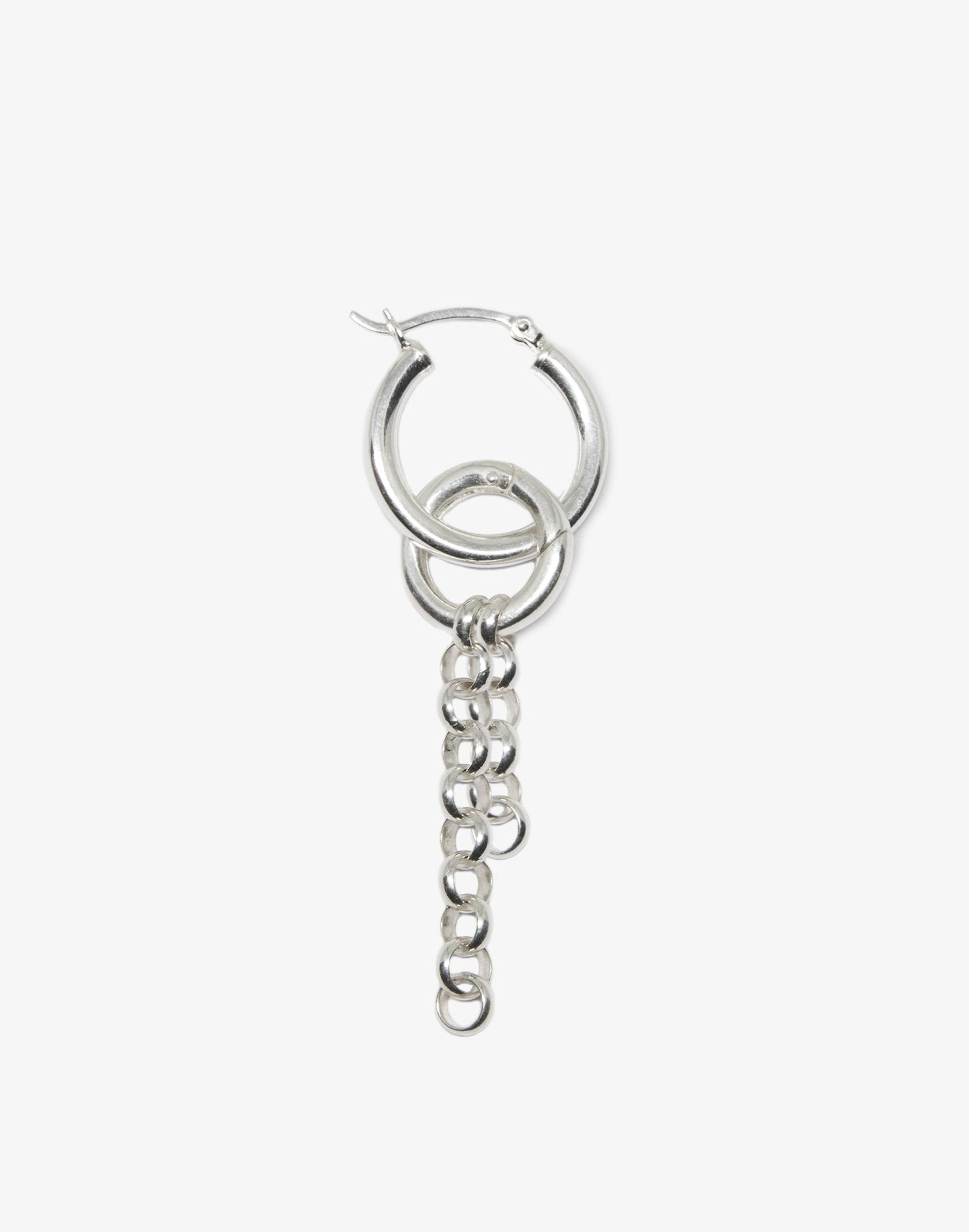 Women silver chain hoops earrings jewelry minimalist Made in Brooklyn New York,  jewelry by llayers.