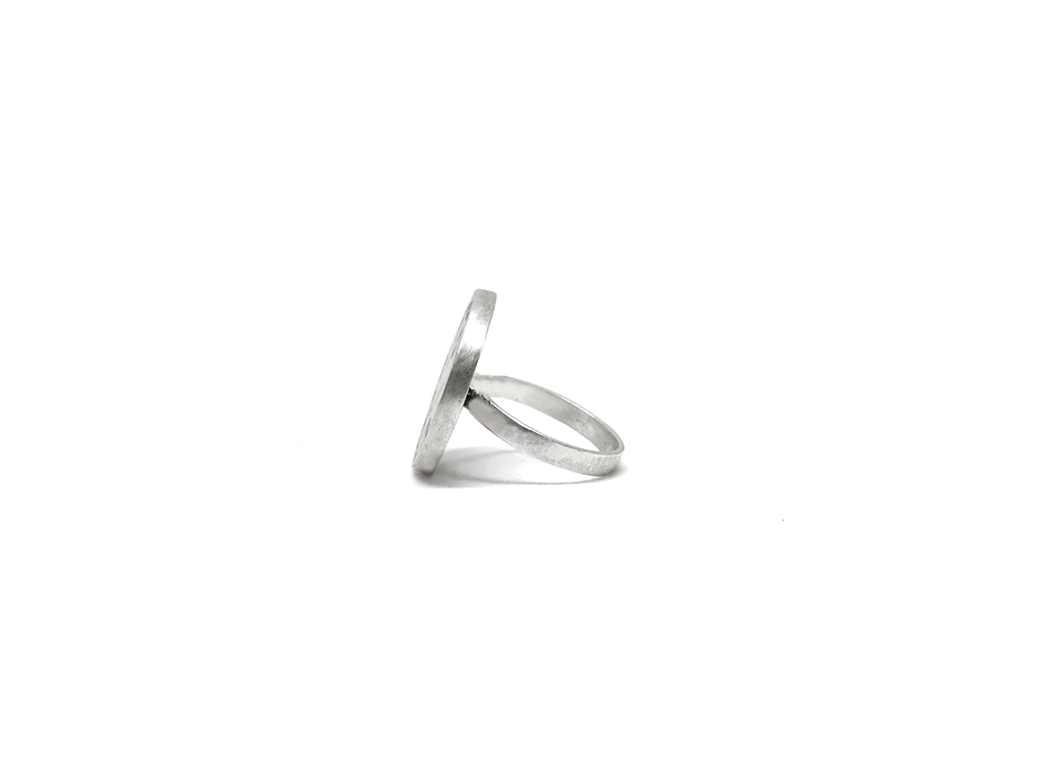 signet silver moon hammered ring jewelry mercury handcrafted in Brooklyn New York by llayers