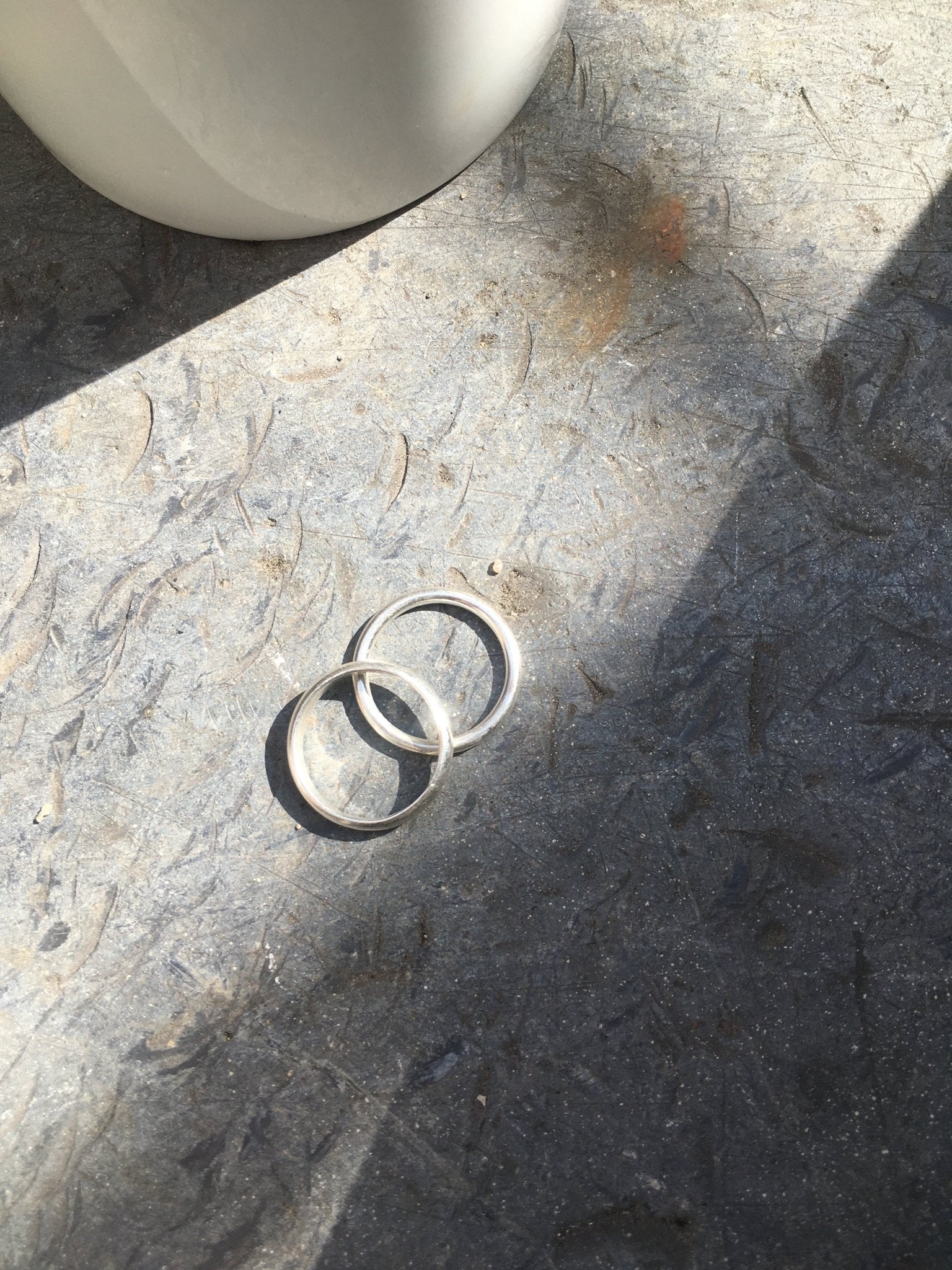 Sterling Silver half round ring. Minimalist engagement rings in Brooklyn NewYork by designer llayers.