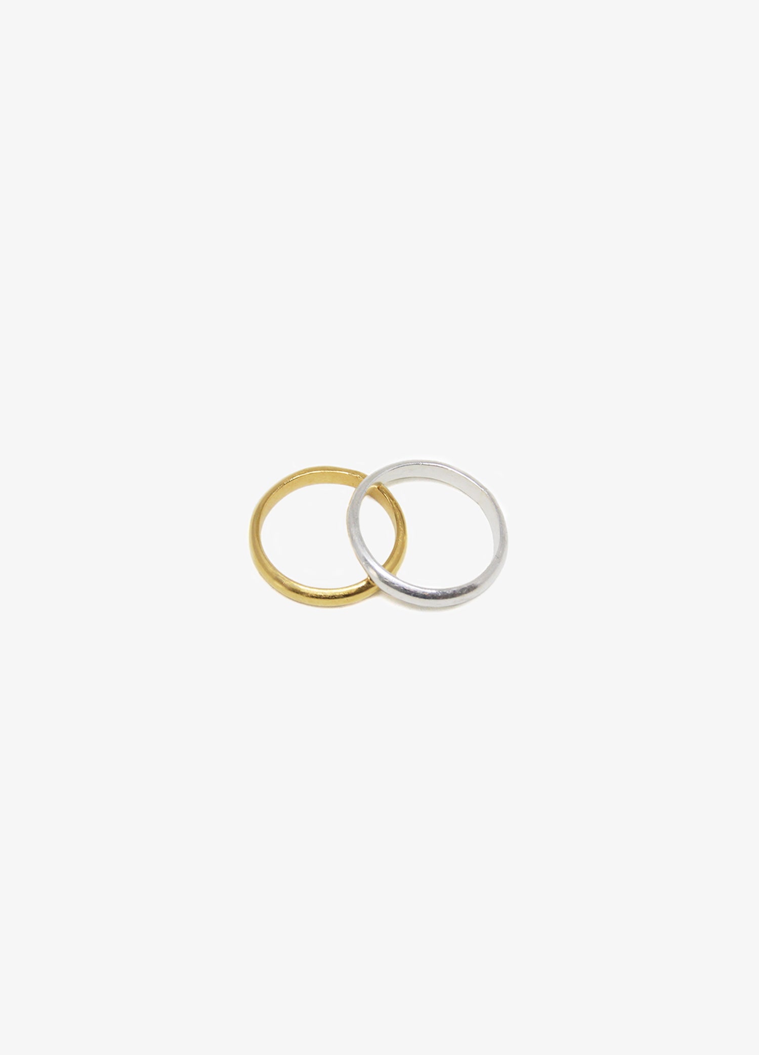 Gold half round ring. Minimalist engagement rings in Brooklyn New York by designer llayers.