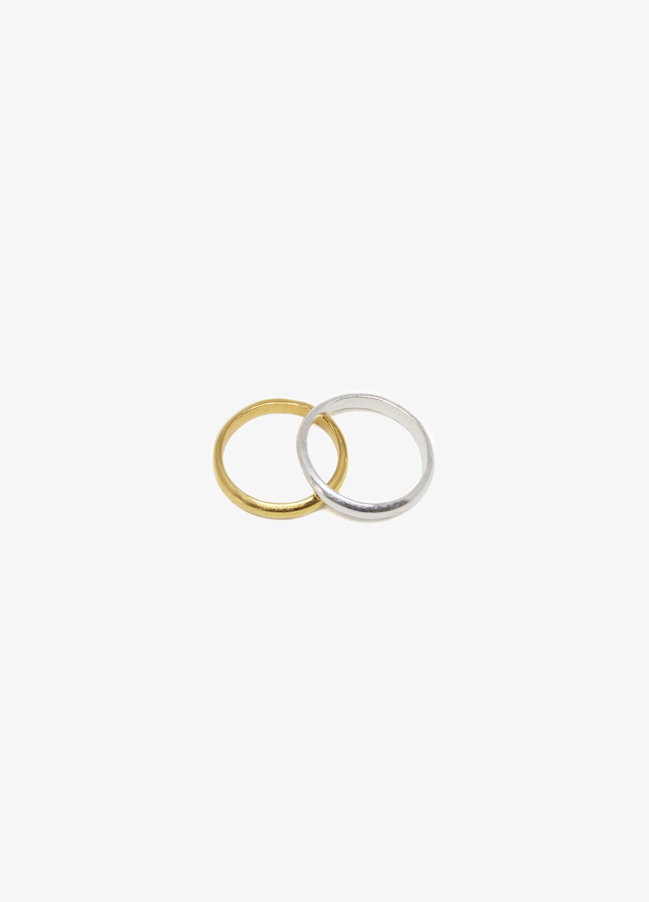 Gold half round ring. Minimalist engagement rings in Brooklyn New York by designer llayers.