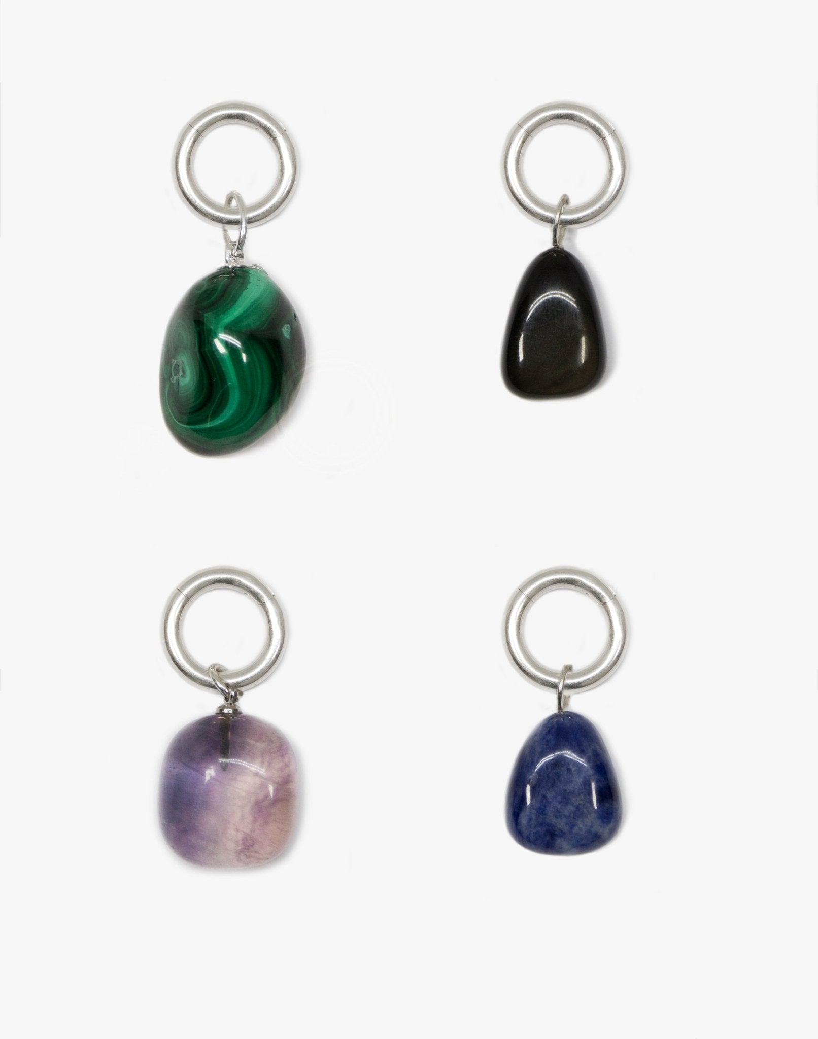 llayers interchangeable silver natural stones pendant necklace Made in Brooklyn New York