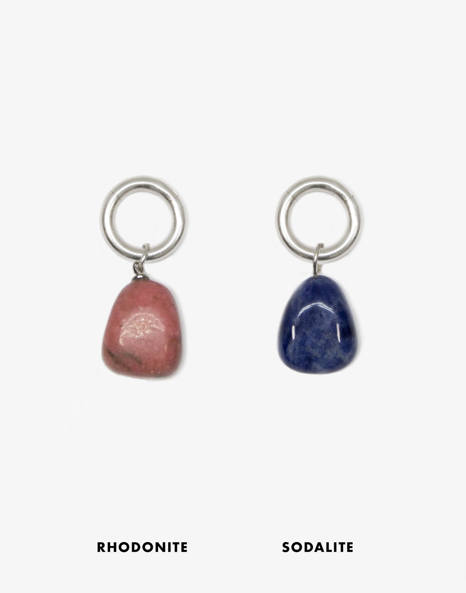 llayers Silver interchangeable Rhodonite Sodalite stones pendant necklace jewelry Made in Brooklyn New York
