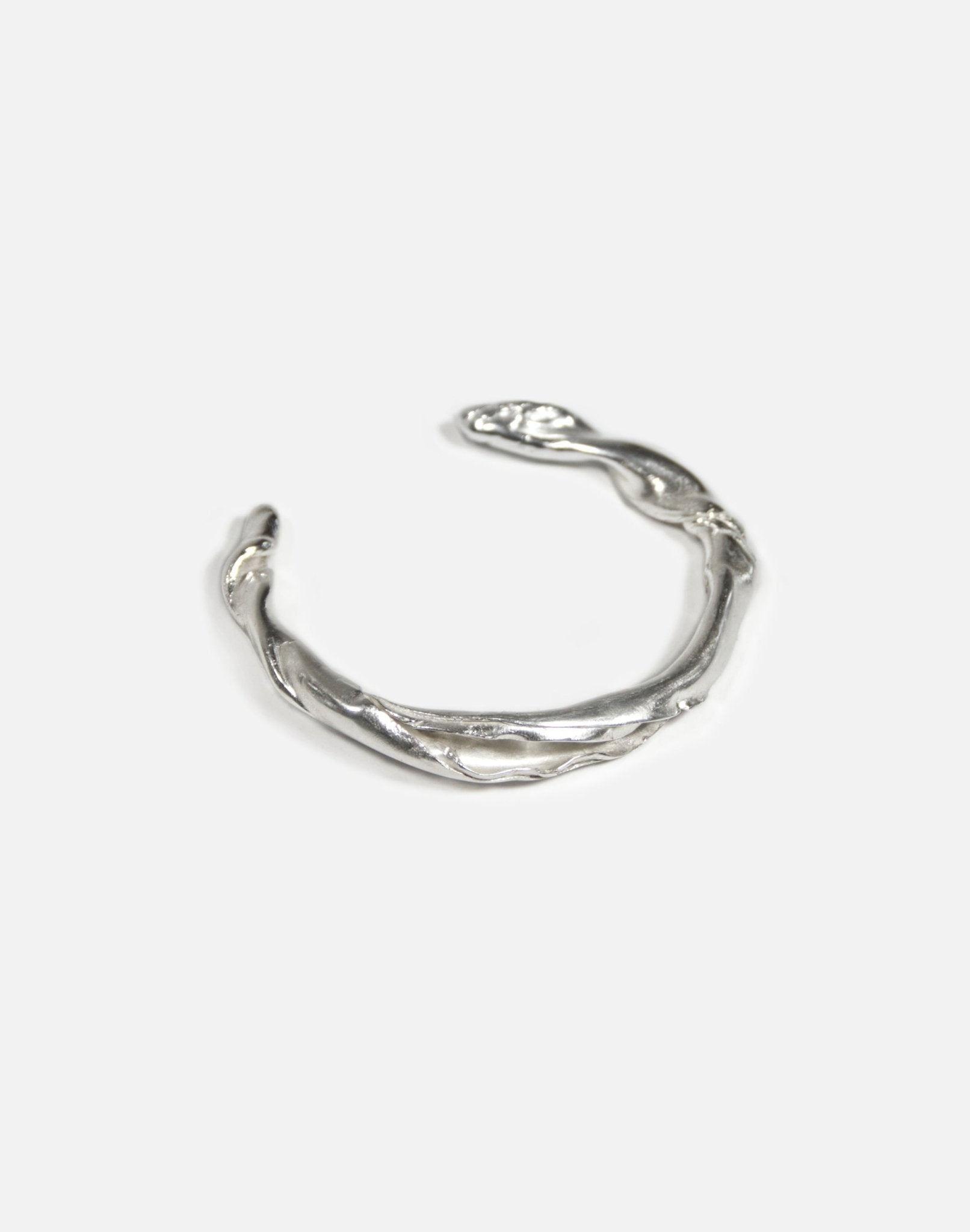 Modern Silver cuff bracelet. Minimalist and modern jewelry made in Brooklyn New York by llayers.