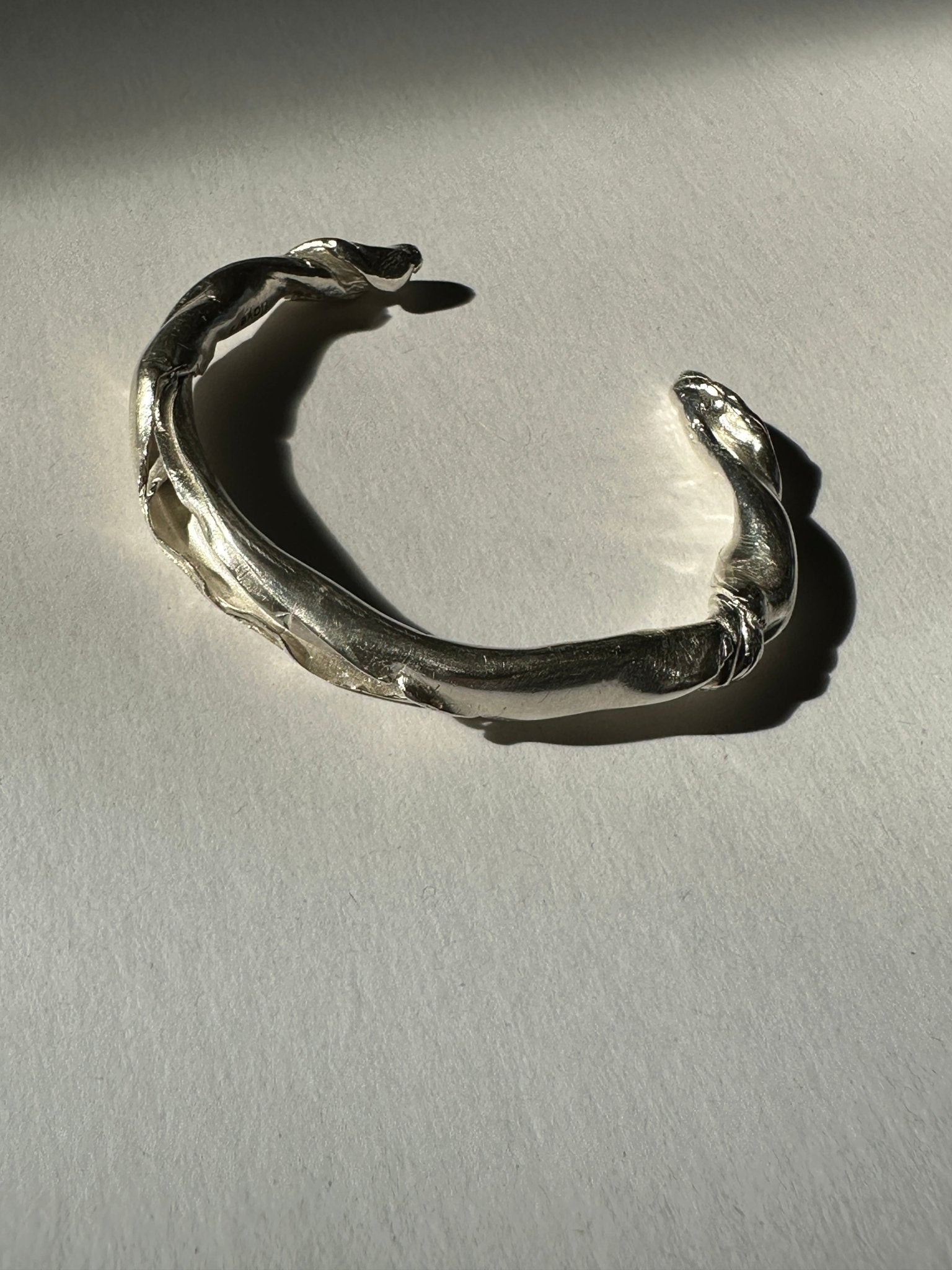 Sterling Silver designer cuff bracelet. Minimalist and modern jewelry made in Brooklyn New York by llayers.