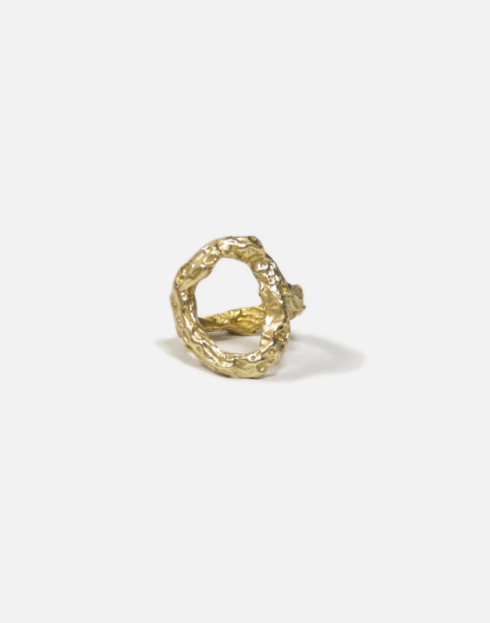 Brass textured ring Luna. Modern minimalist jewelry made in Brooklyn New York by llayers.