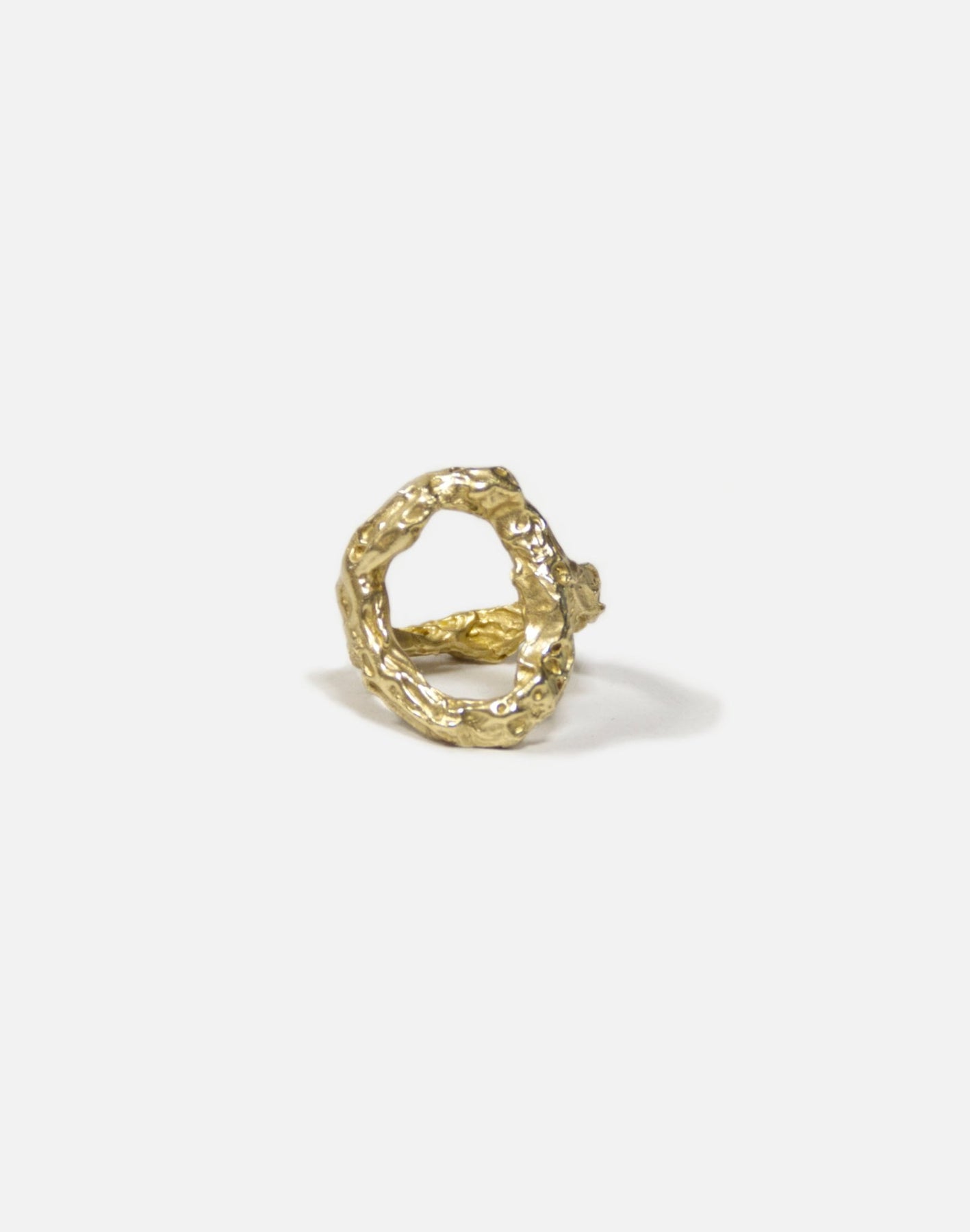 Brass textured ring Luna. Modern minimalist jewelry made in Brooklyn New York by llayers.