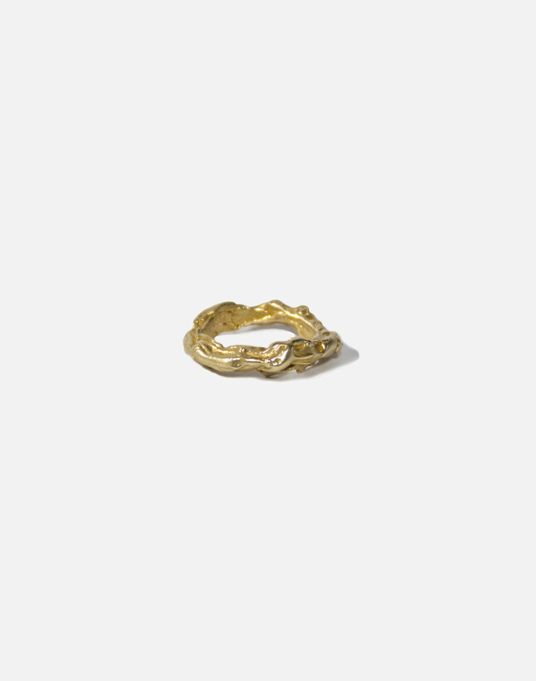 men women gold brass textured ring distortion jewelry made in Brooklyn New York llayers F1