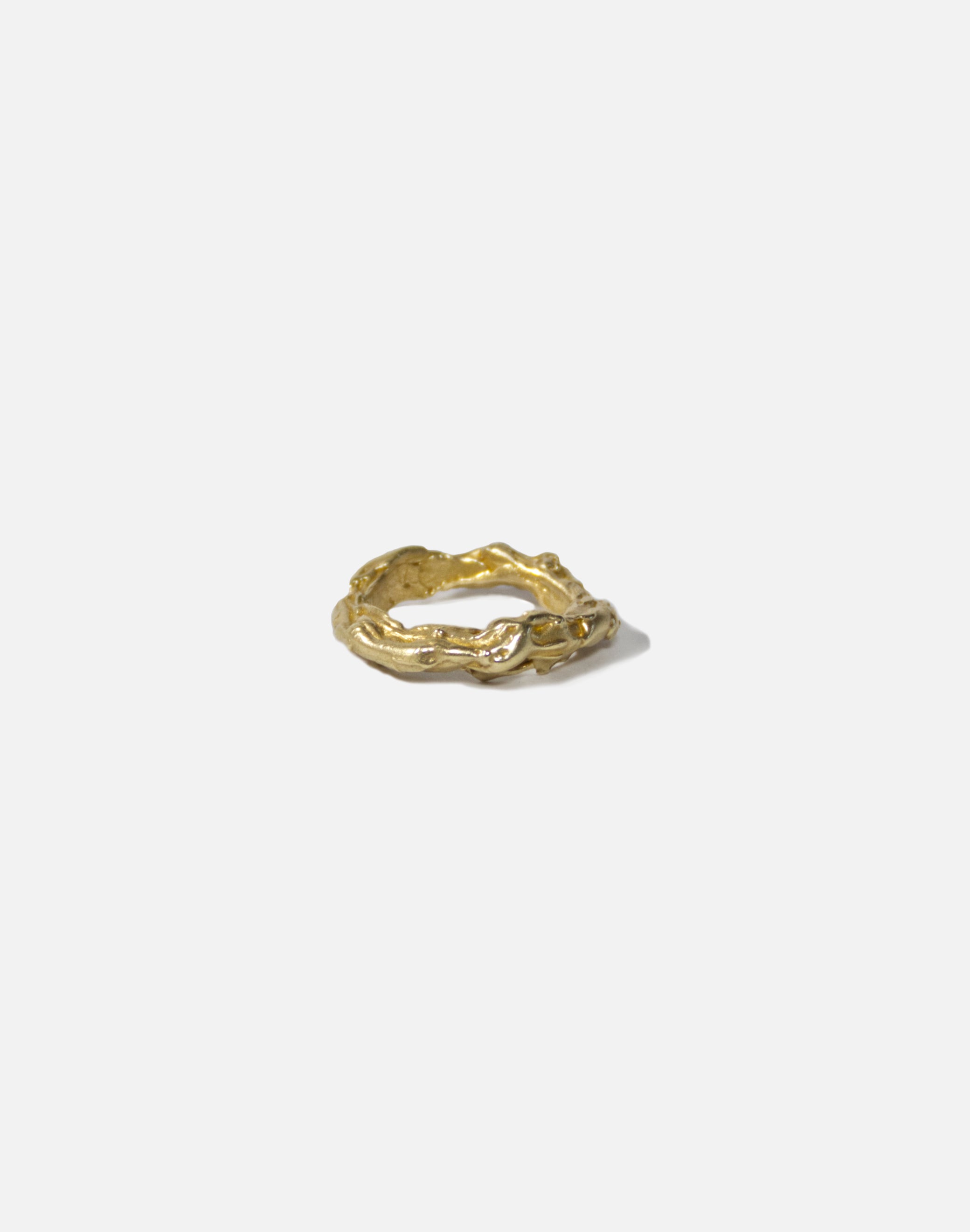 men women gold brass textured ring distortion jewelry made in Brooklyn New York llayers F1