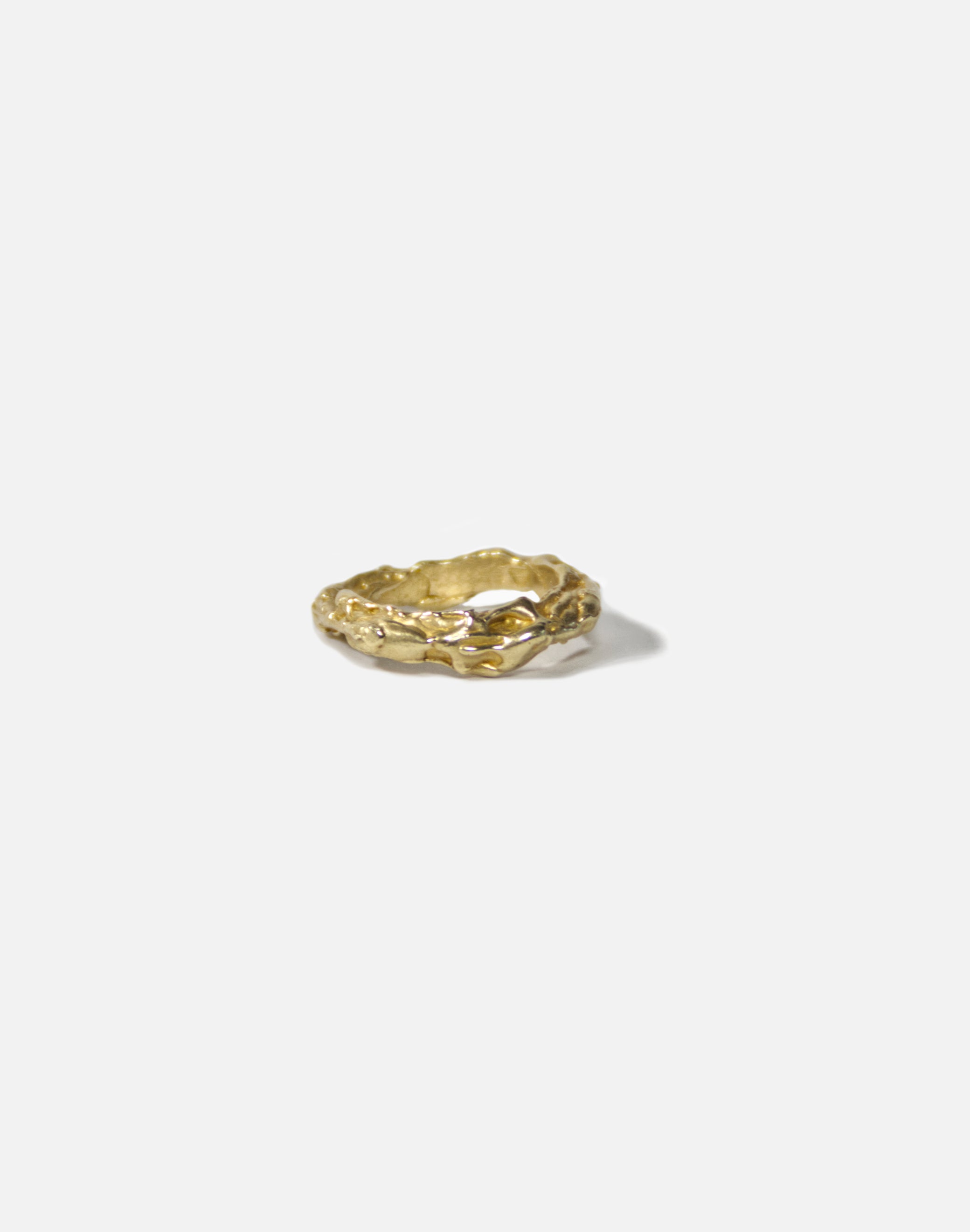 men women gold brass textured ring distortion jewelry made in Brooklyn New York llayers F2