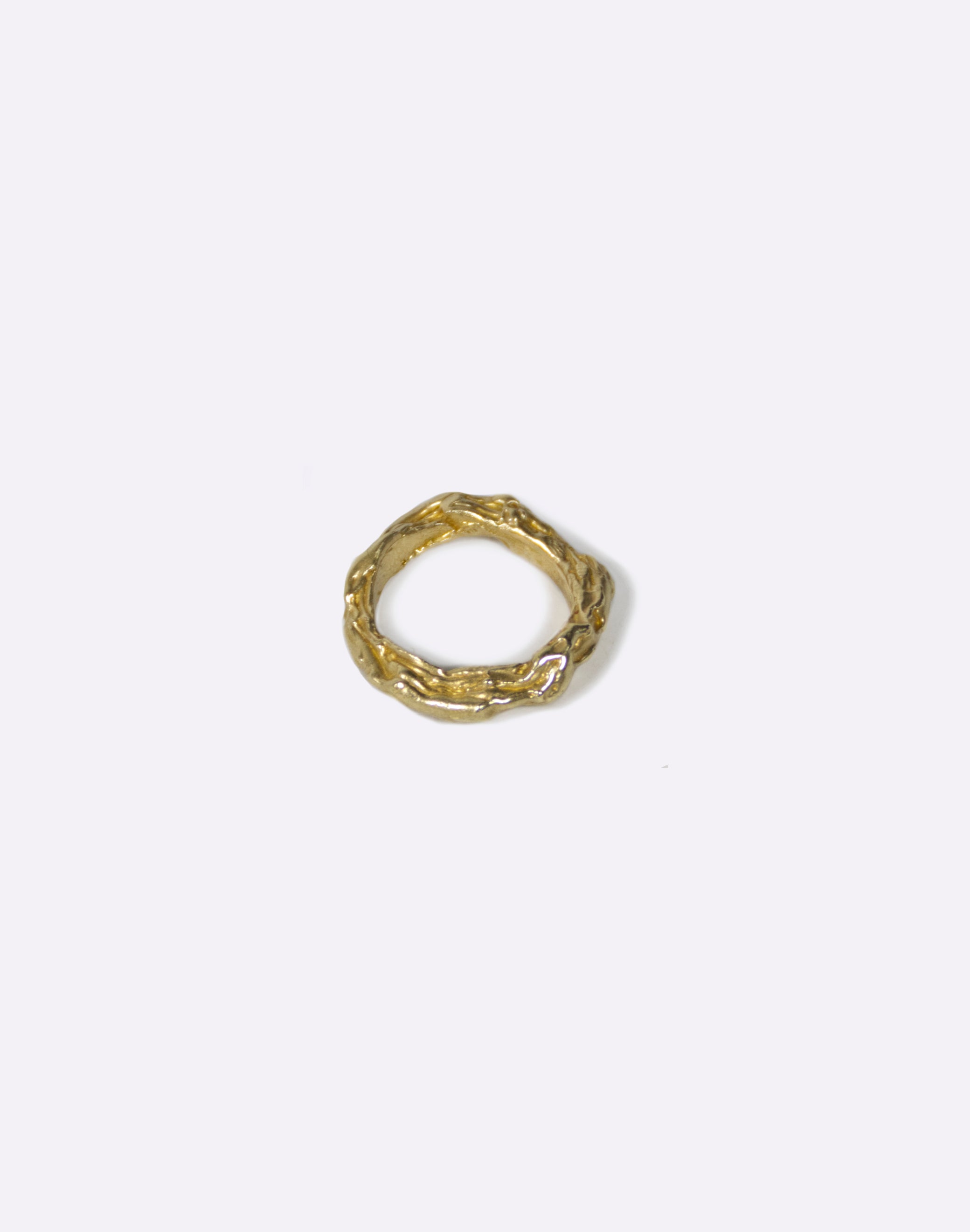 men women gold brass textured ring distortion jewelry made in Brooklyn New York llayers F3