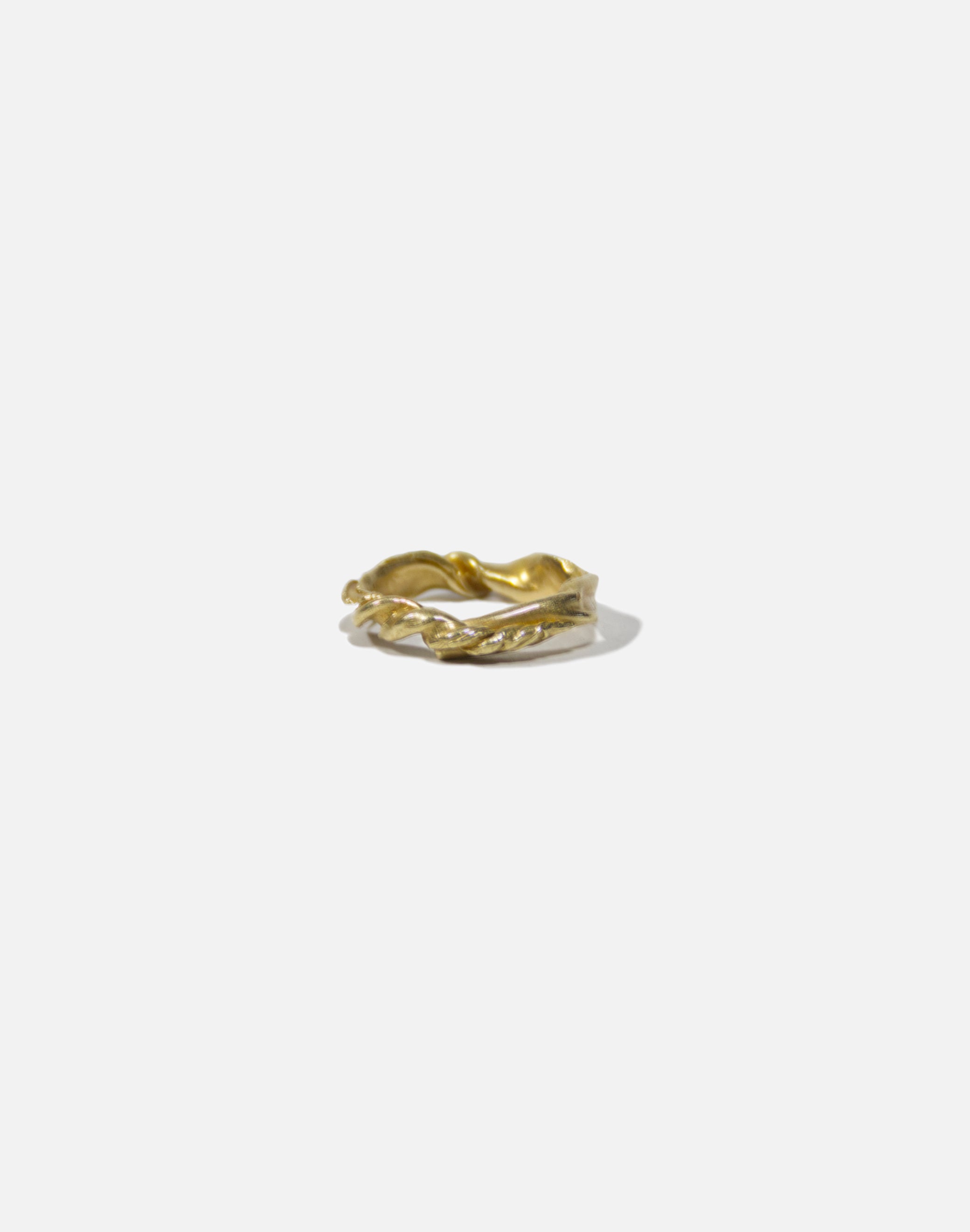 men women gold brass twisted ring essence jewelry made in Brooklyn New York llayers F4