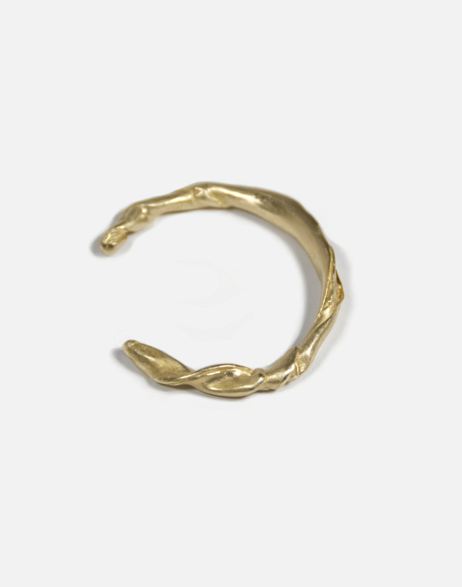 Gold refined cuff bracelet. Minimalist and modern jewelry made in Brooklyn New York by llayers.