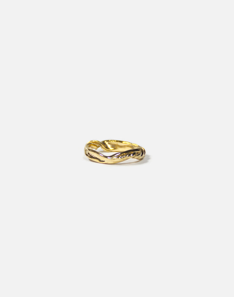 men women gold organic twisted ring essence jewelry made in Brooklyn New York llayers F1