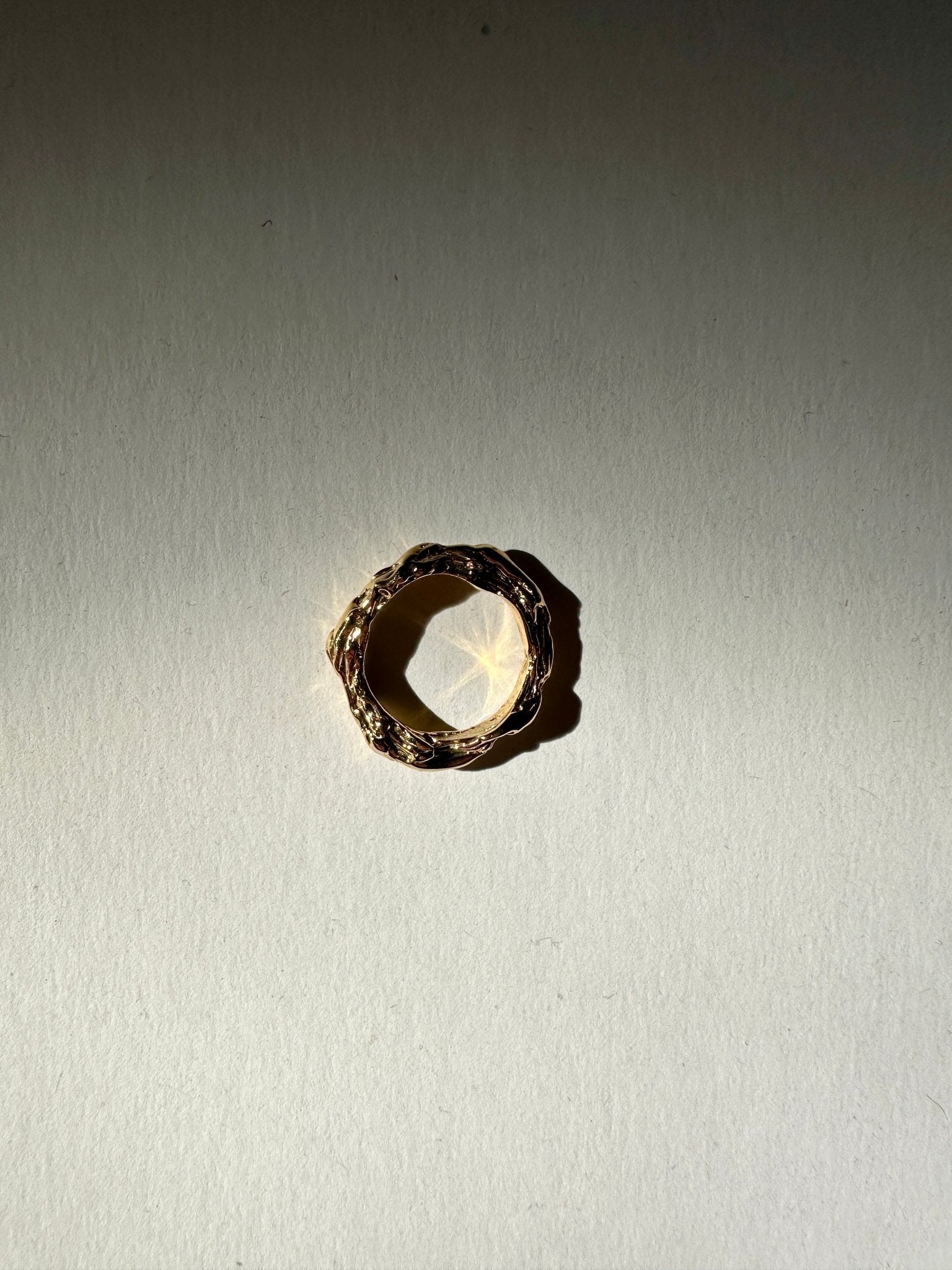 Women Gold textured ring. Modern minimalist jewelry made in Brooklyn New York llayers