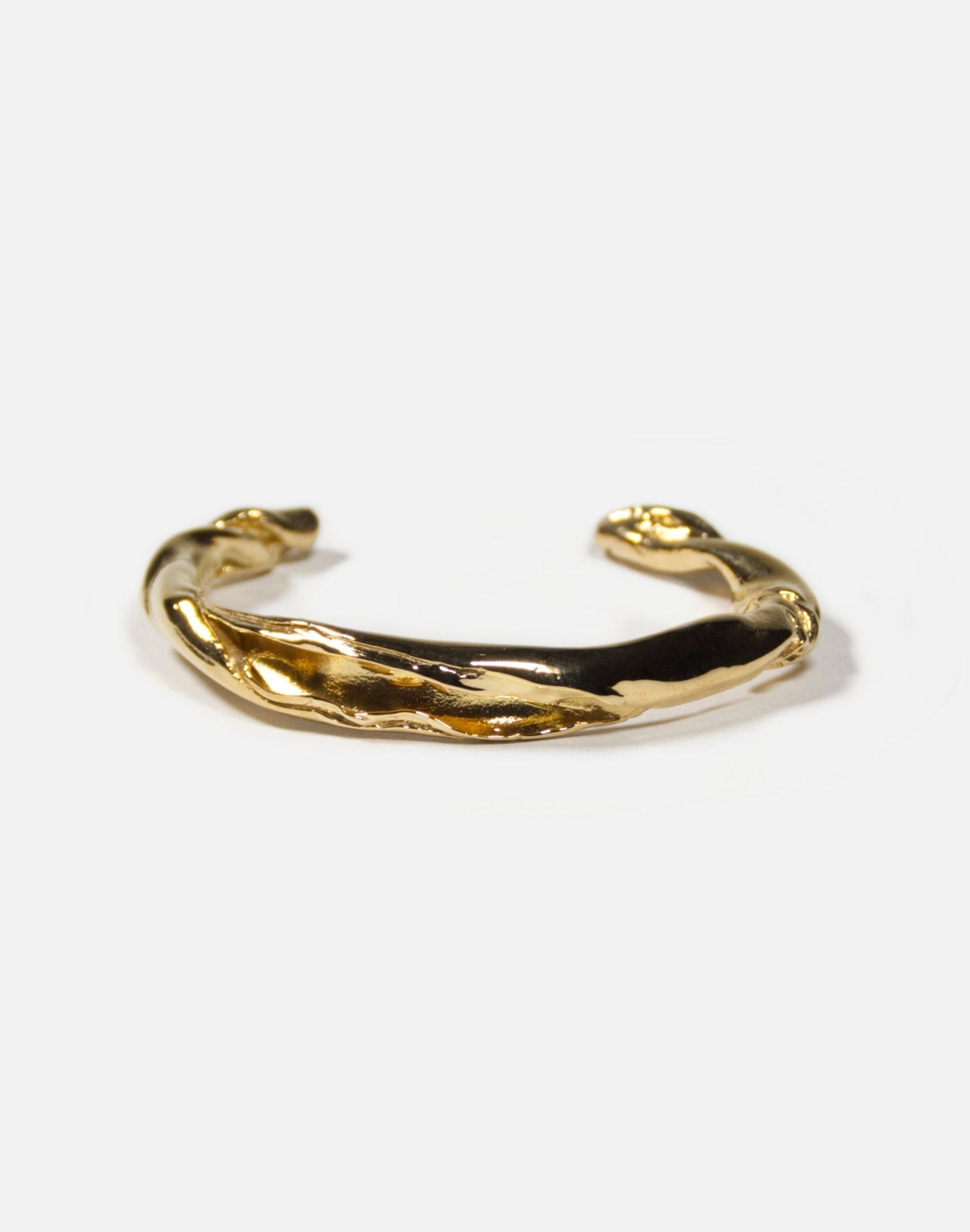 Gold cuff bracelet. Minimalist and modern jewelry made in Brooklyn New York by llayers.