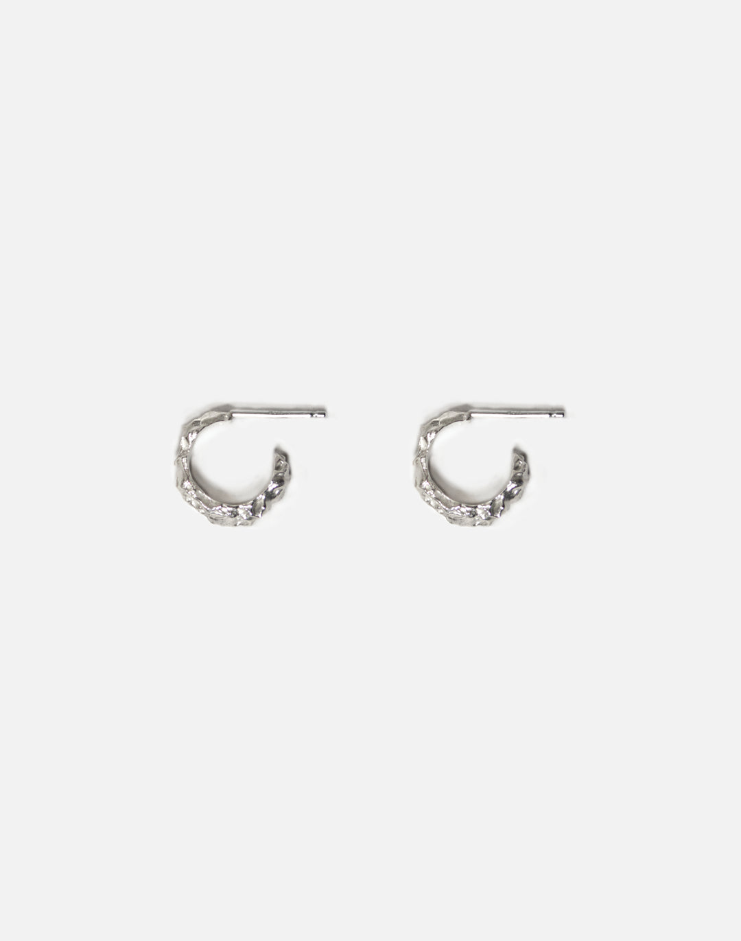 men women organic sterling silver textured hoop earring granite jewelry made in Brooklyn New York designer llayers F1