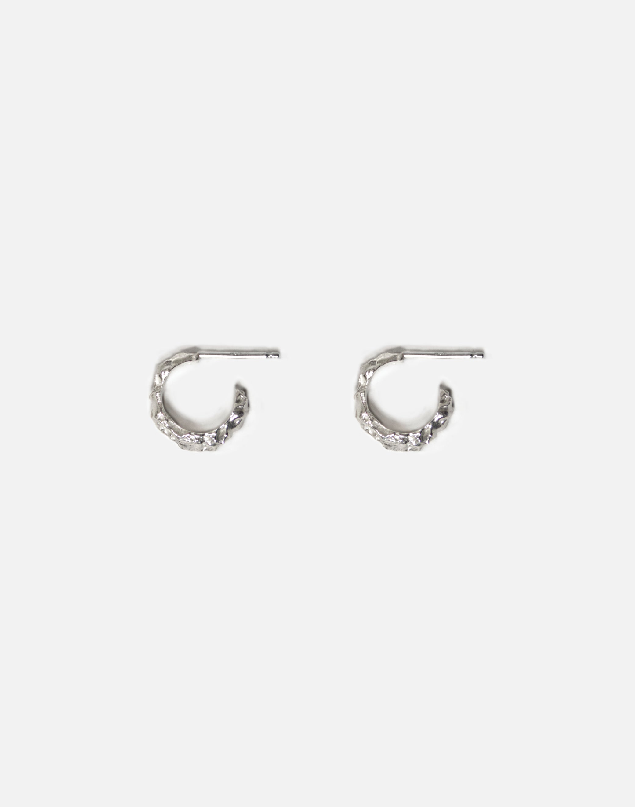 men women organic sterling silver textured hoop earring granite jewelry made in Brooklyn New York designer llayers F1