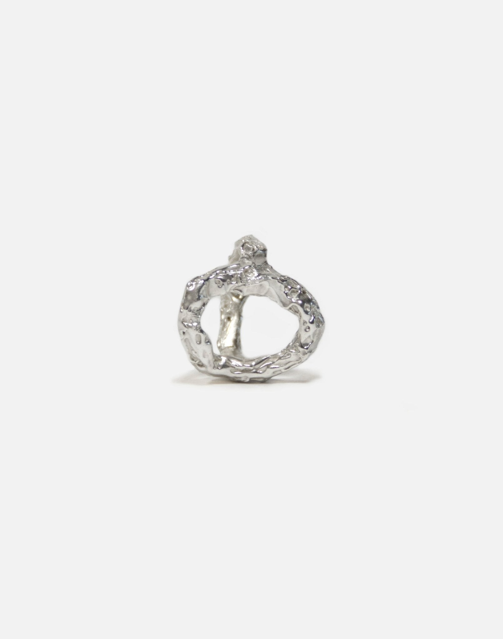Sterling silver textured ring Luna. Modern minimalist jewelry made in Brooklyn New York llayers.