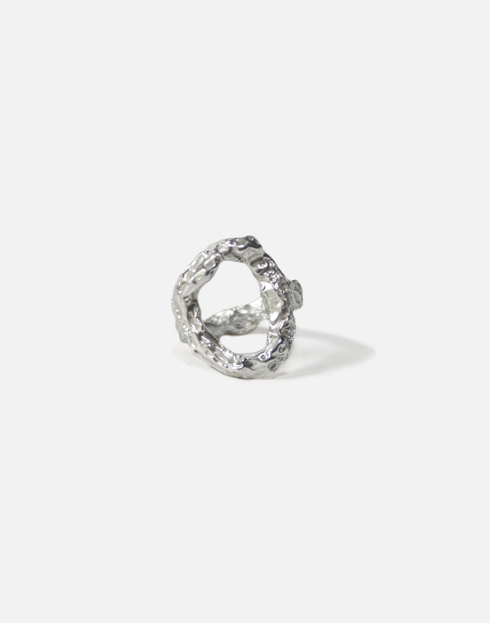 Textured Sterling silver ring Luna. Modern minimalist jewelry made in Brooklyn New York by llayers.