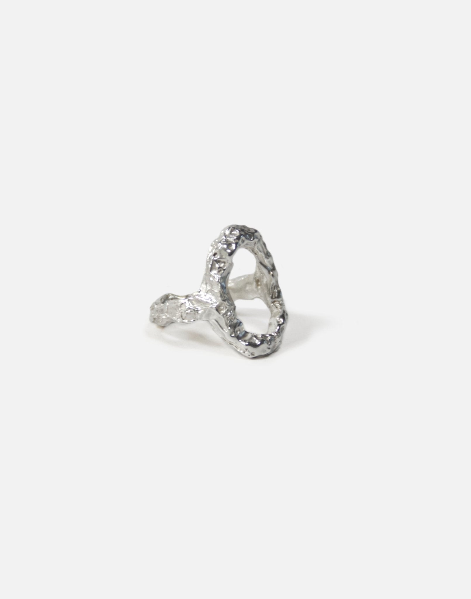 Sterling silver textured ring Luna. Modern minimalist jewelry made in Brooklyn New York by llayers.