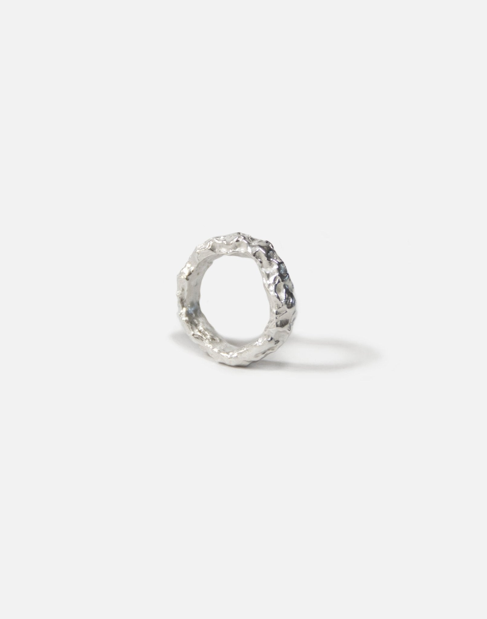Minimalist Sterling silver textured ring band. Modern minimalist jewelry made in Brooklyn New York llayers.