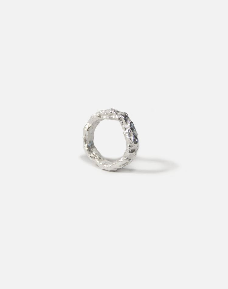 men women sterling silver textured ring granite jewelry made in Brooklyn New York llayers F3