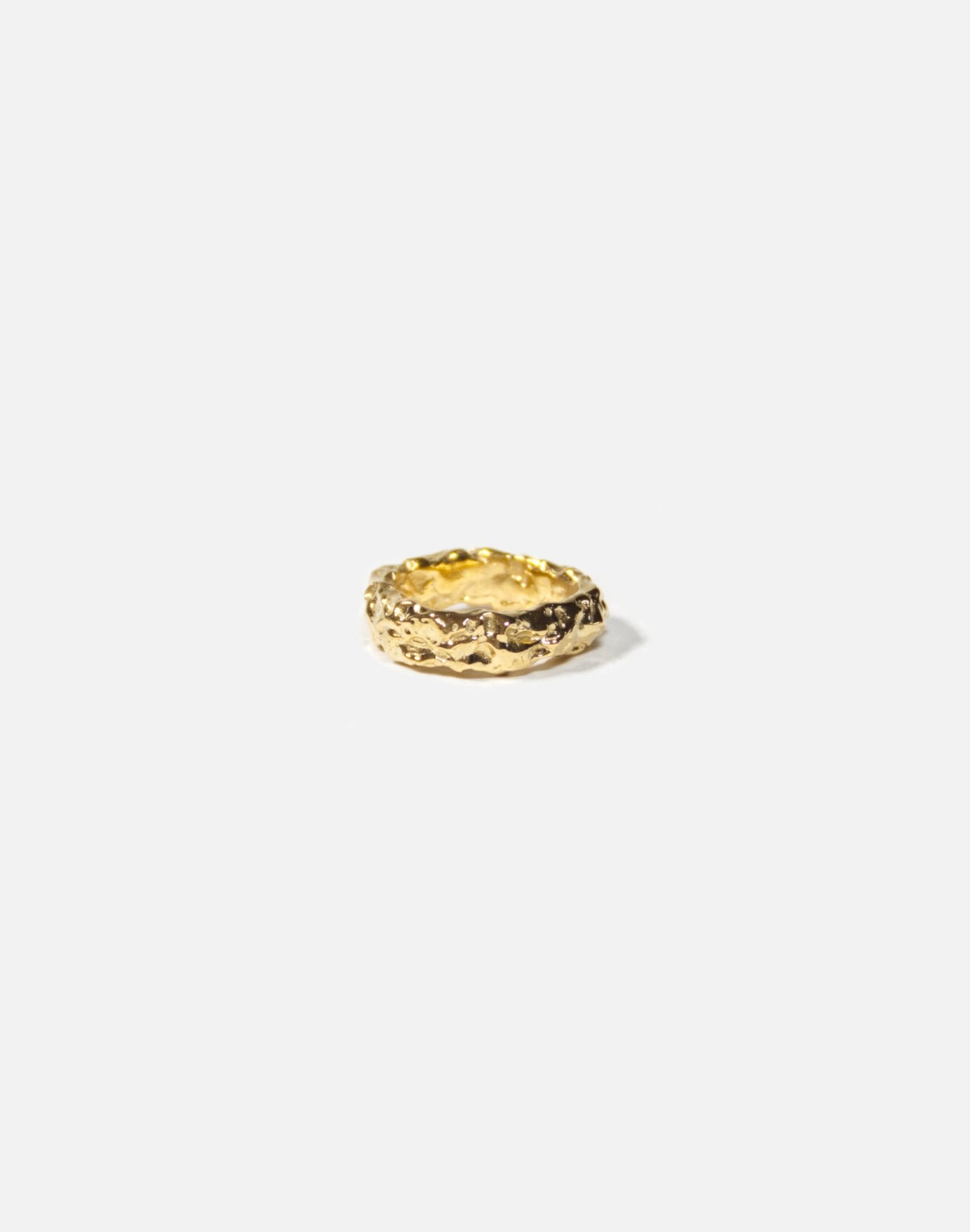 Gold textured ring band. Modern minimalist jewelry made in Brooklyn New York by llayers