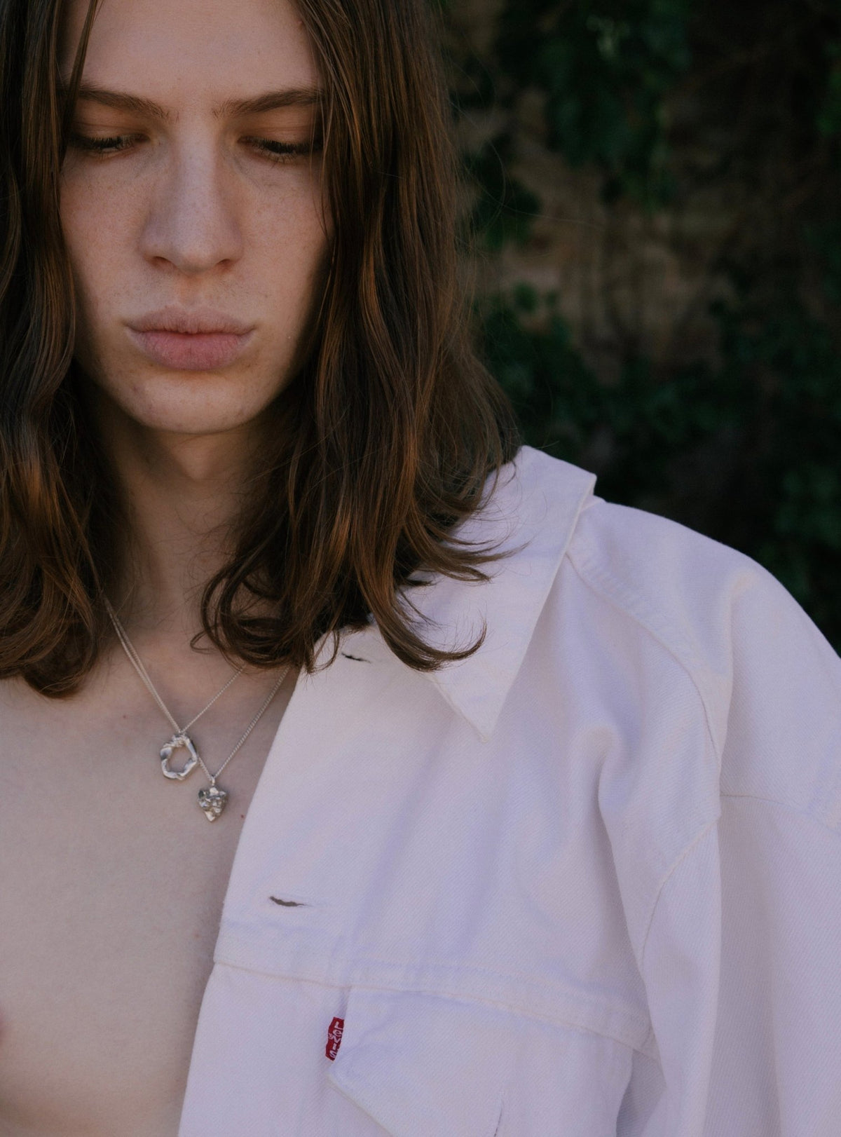 Sterling silver men's organic pendant necklace. Minimalist jewelry by llayers.
