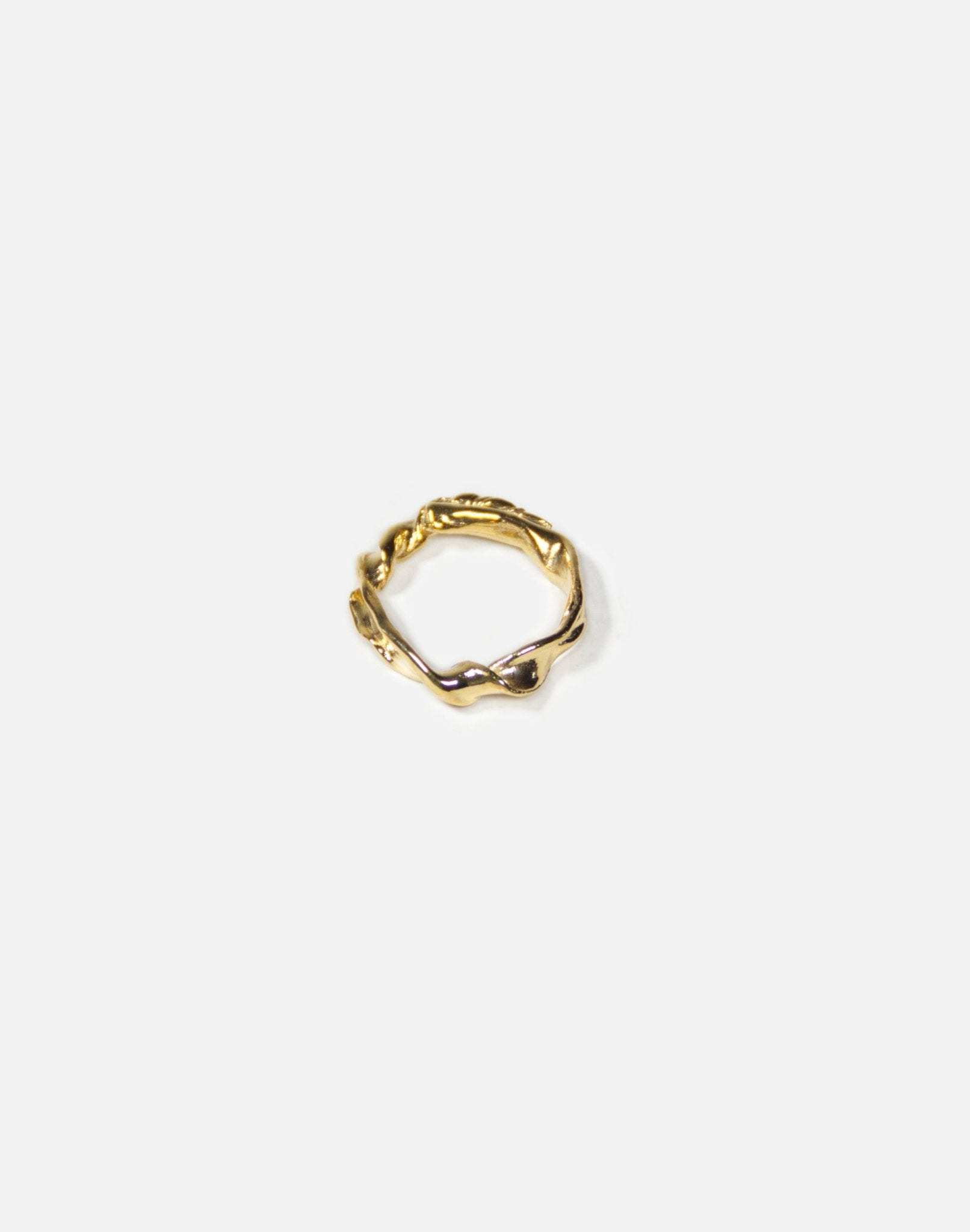 Minimalist gold twisted ring. Unisex jewelry made in Brooklyn New York by llayers