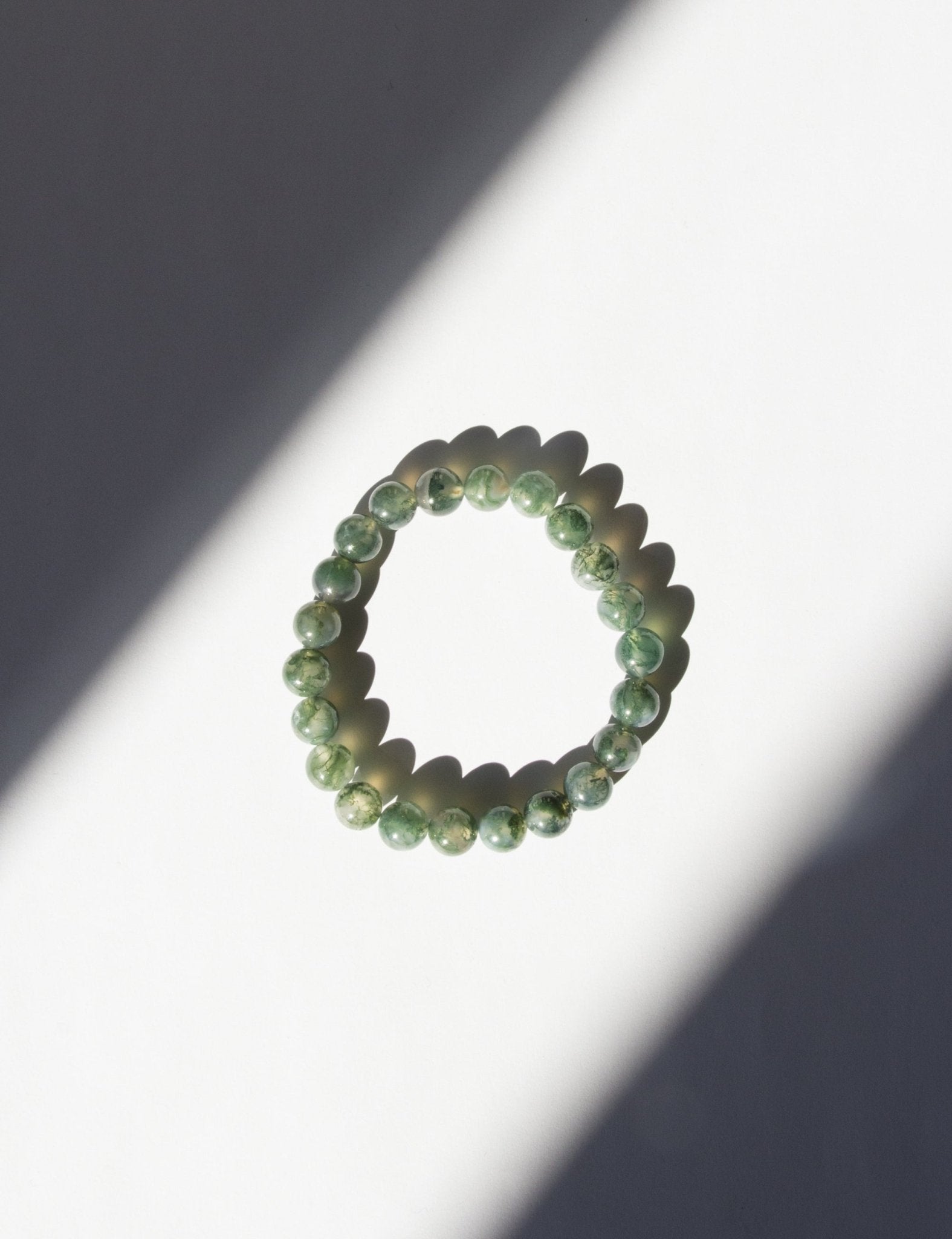 moss agate healing stone beads bracelet in new york brooklyn by llayers men women jewelry