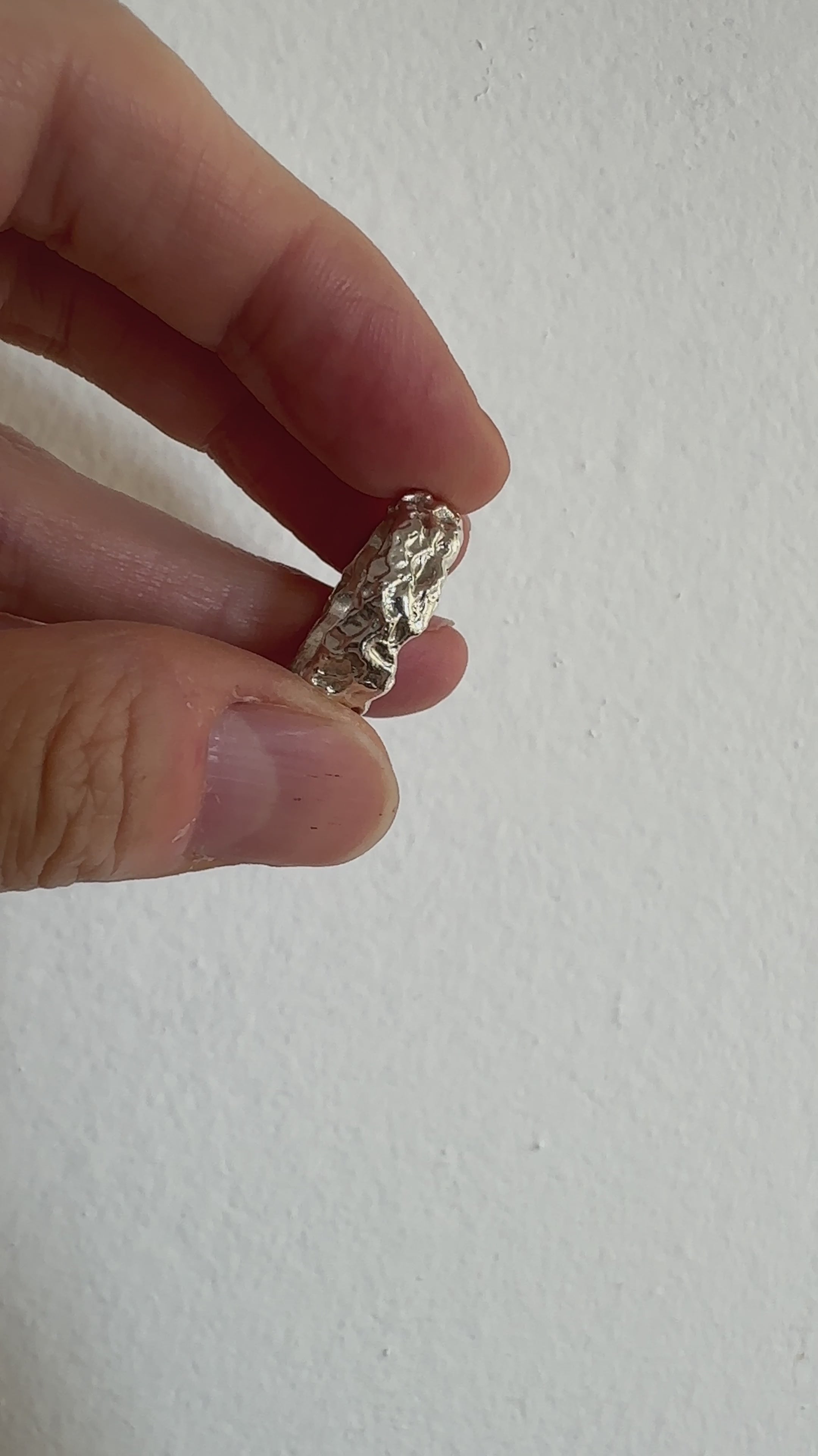 Sterling silver textured ring band. Modern minimalist jewelry by llayers.