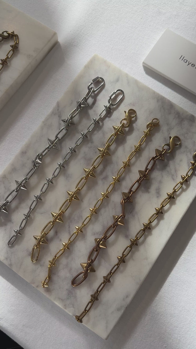 spikes chain necklace. Minimal men's women's jewelry in Brooklyn, New York by llayers