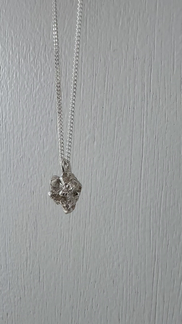 men's silver cluster sculptural rock pendant necklace in new york by llayers 