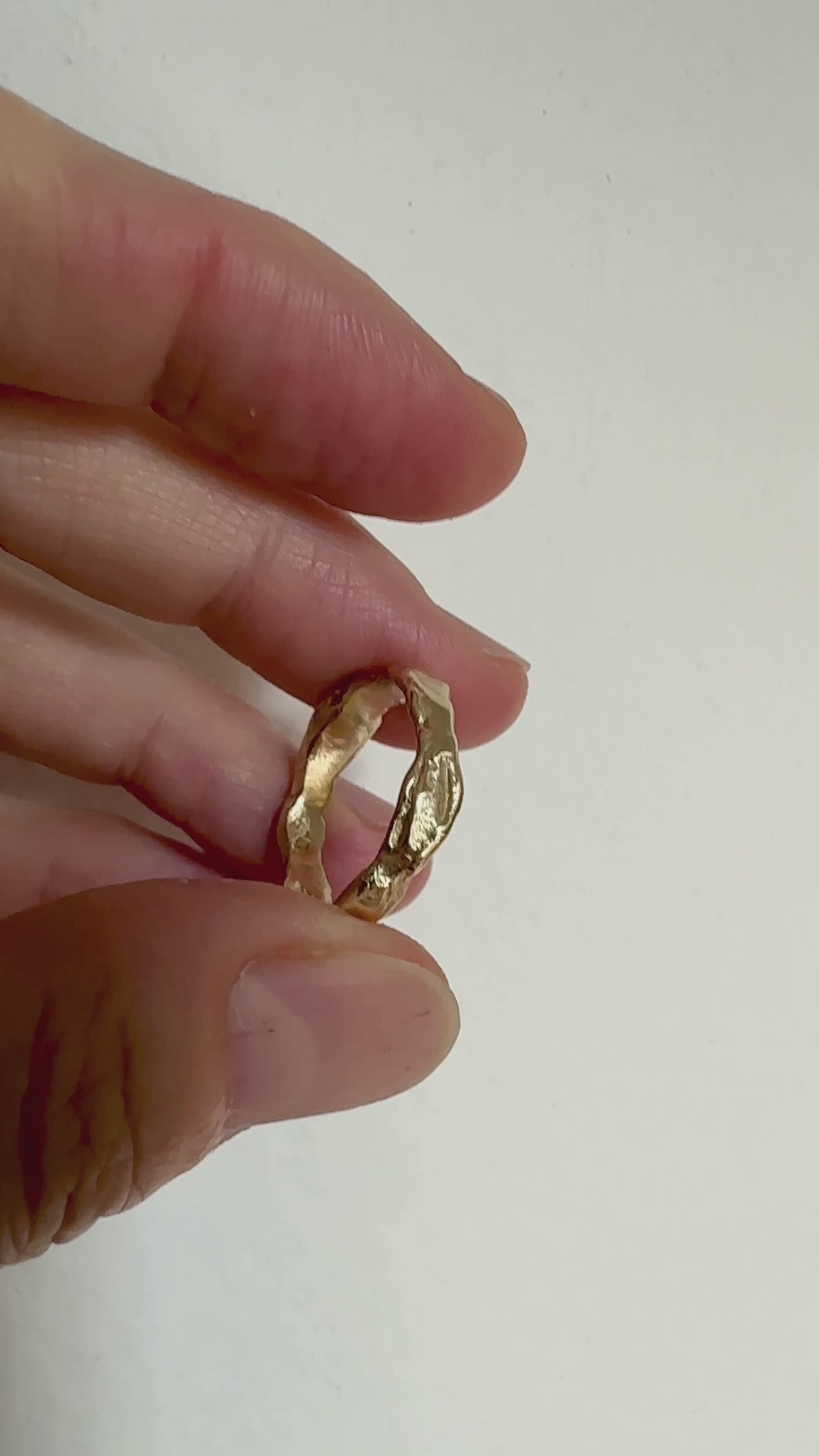 unisex brass molten ring band made in new york lava by llayers