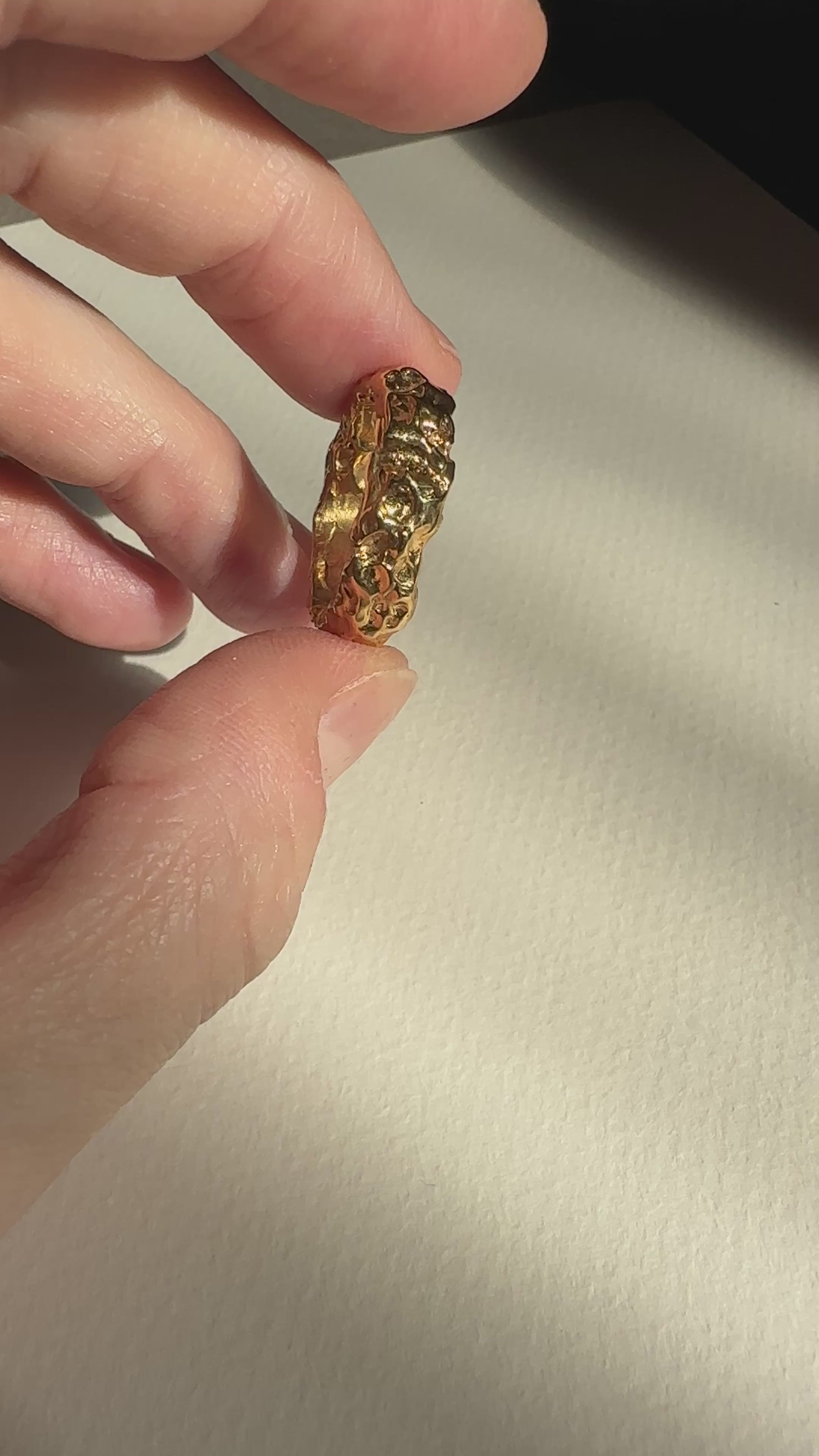 Women's textured ring band. Modern minimalist jewelry made in Brooklyn New York by llayers.