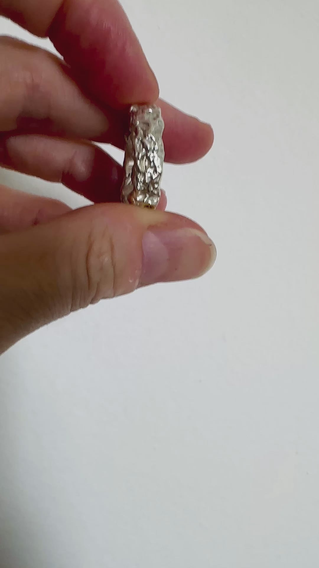 Men Sterling silver textured ring band. Modern minimalist jewelry
