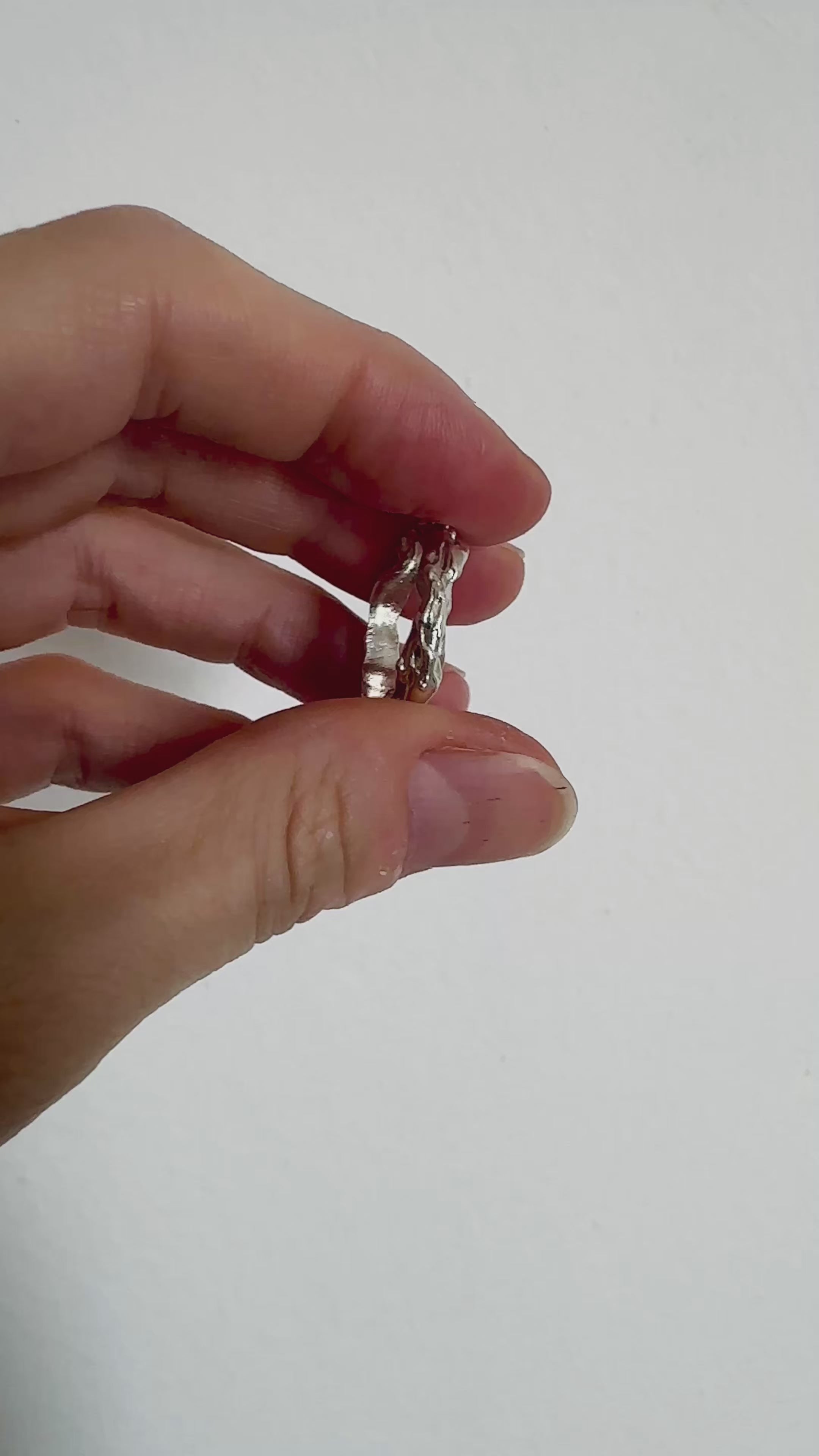 Silver textured ring. Modern minimalist jewelry 
