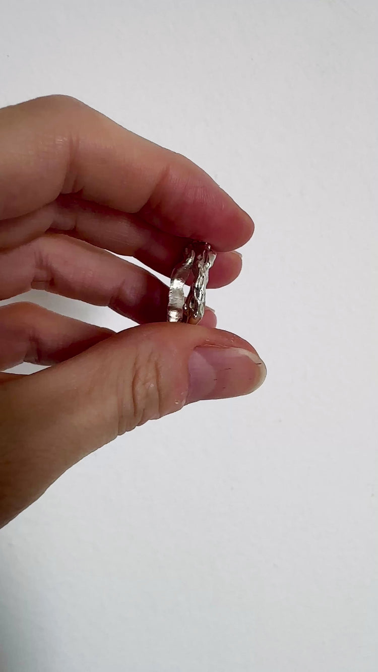 Silver textured ring. Modern minimalist jewelry 