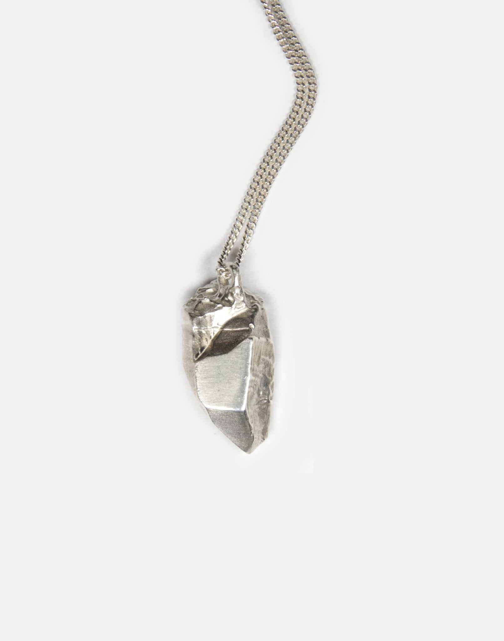 Silver Sculptural rock crystal pendant necklace in Nyc by llayers