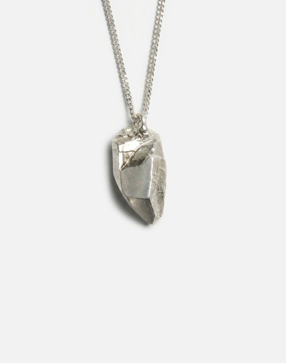 Silver Sculptural rock crystal pendant necklace in Nyc by llayers