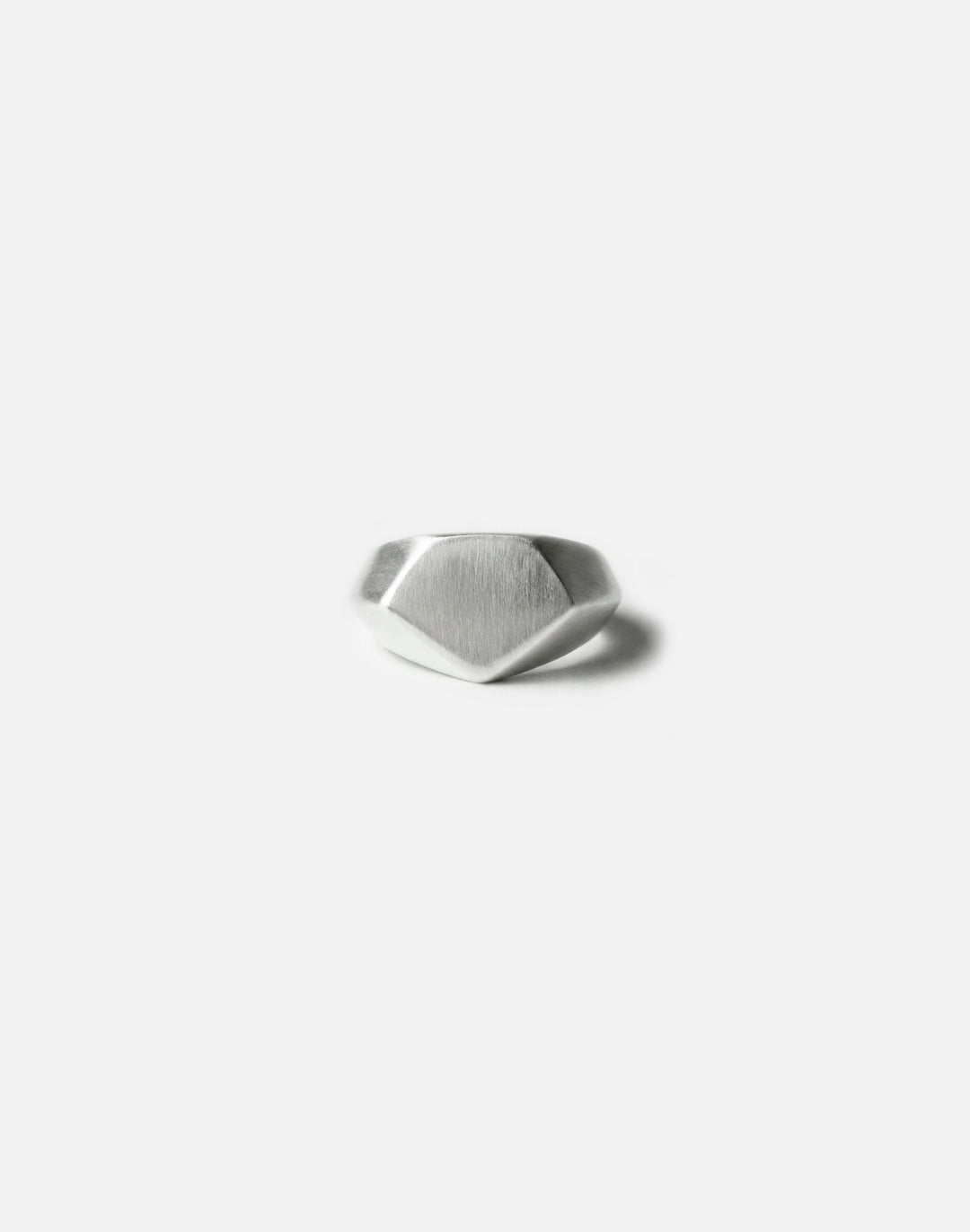 Sterling silver hexagonal signet ring in New York by llayers