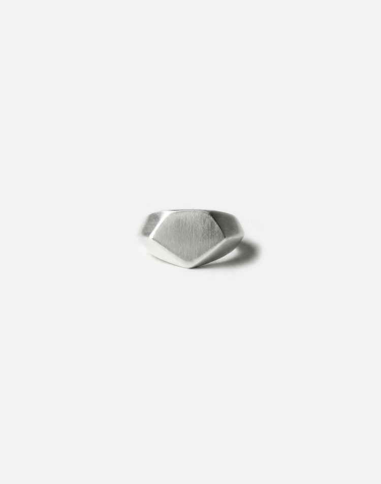 Sterling silver hexagonal signet ring in New York by llayers