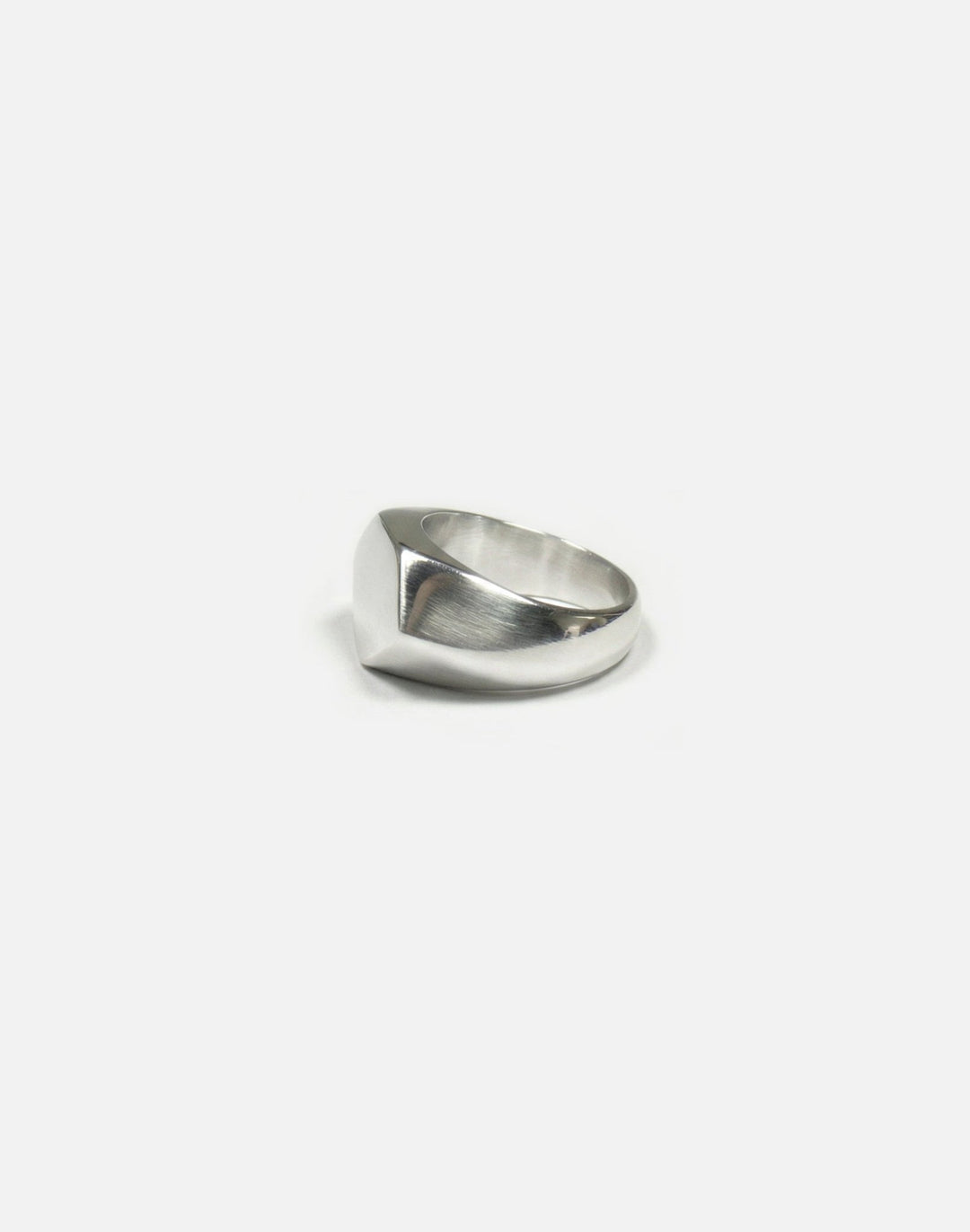 minimalist silver hexagonal signet ring in New York by llayers