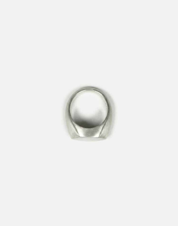 minimal unisex silver hexagonal signet ring in New York by llayers