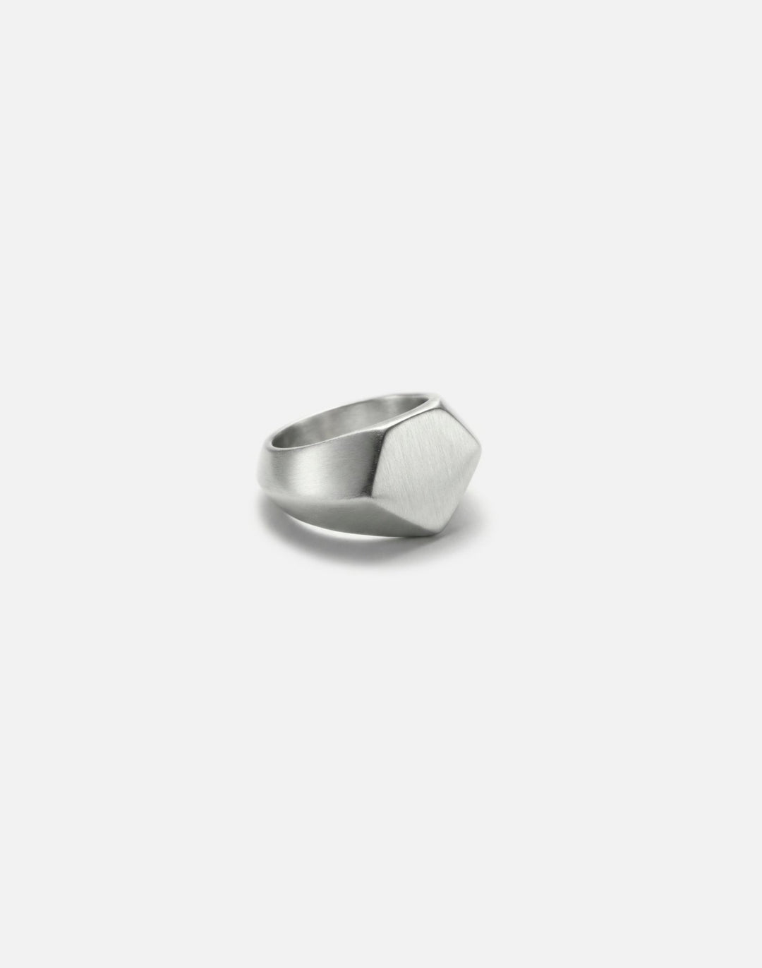 women's silver hexagonal signet ring in New York by llayers