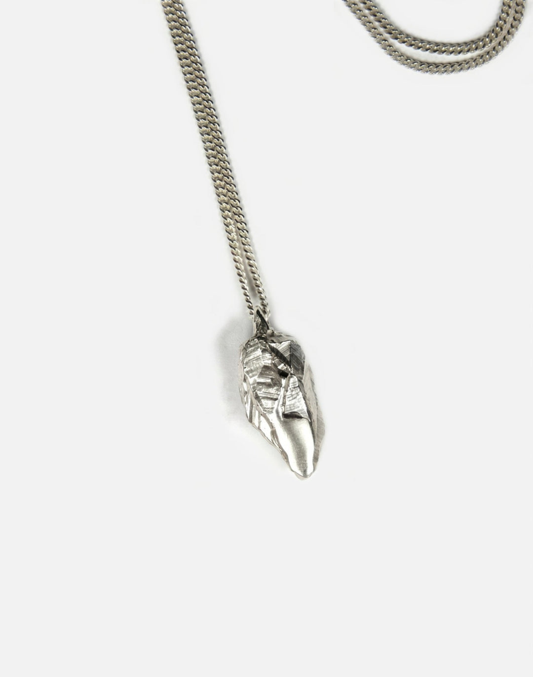 silver sculptural rock pendant necklace in new york by llayers 
